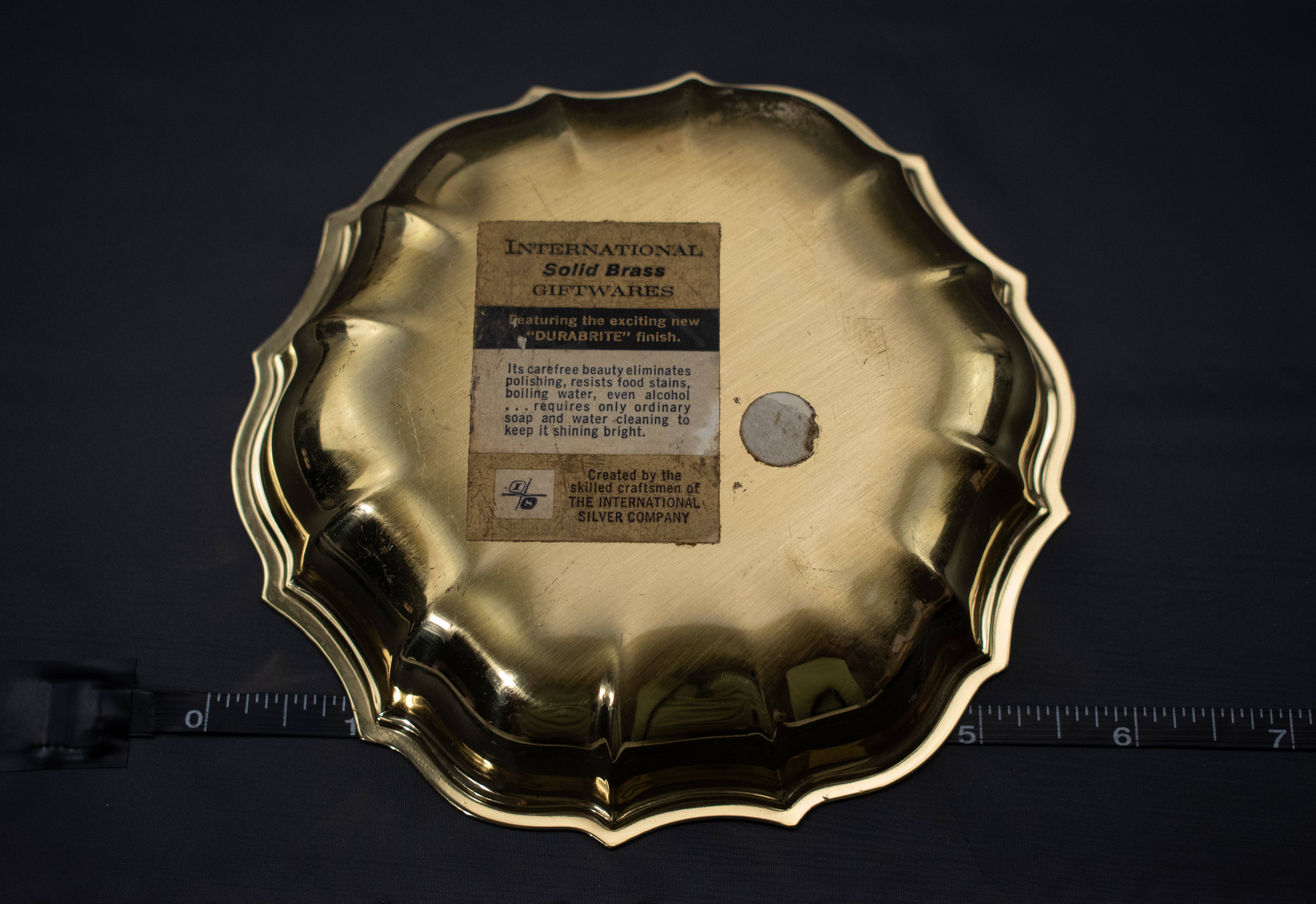 International Solid Brass Bowl Giftwares Vintage Authentic Used Ashtray 5in