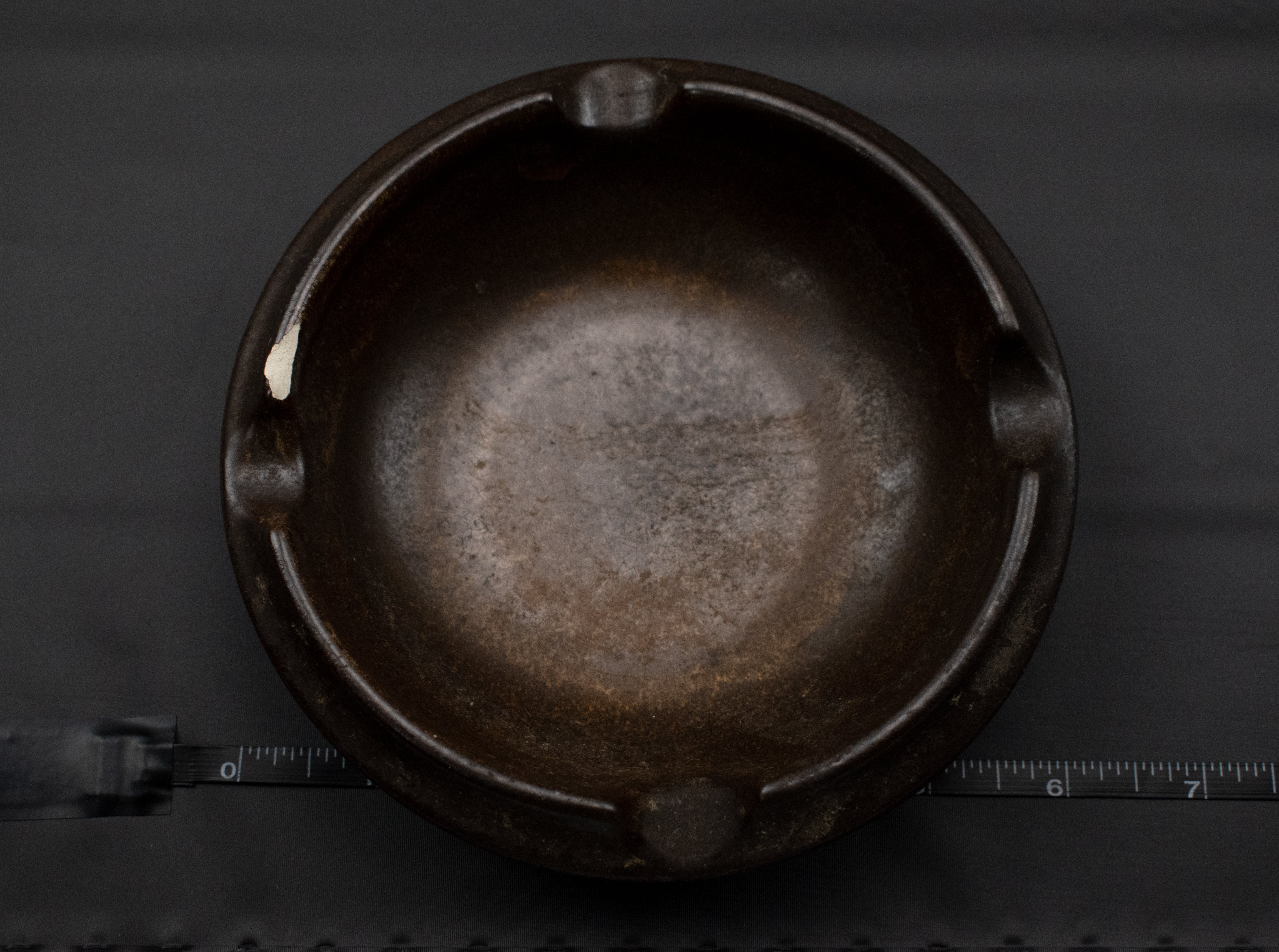 Vintage Ashtray 718 / 15 Brown Clay Ash Bowl Used 6 inch