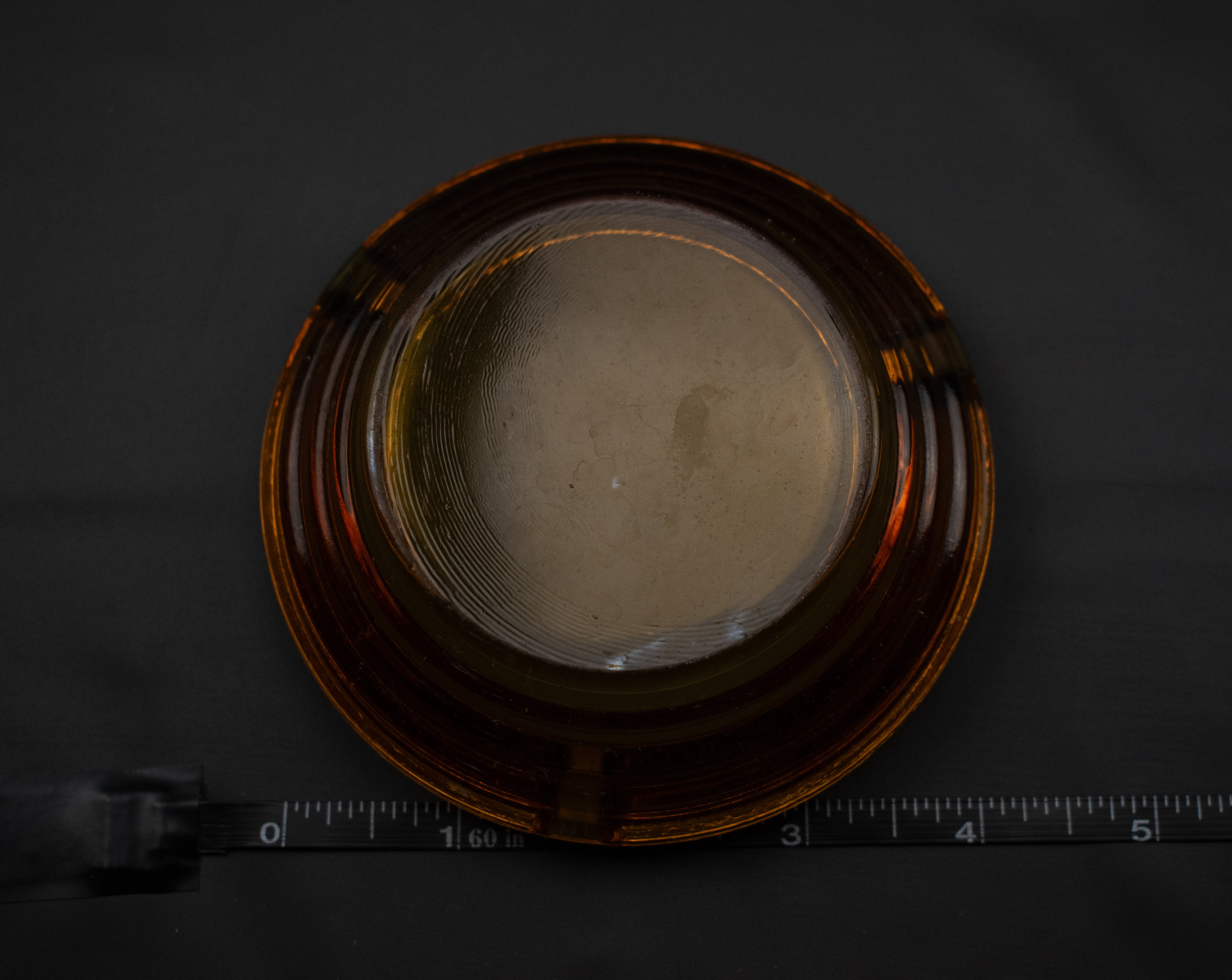Vintage Ashtray Brown Glass Bowl 4in Used Transparent Golden Brown