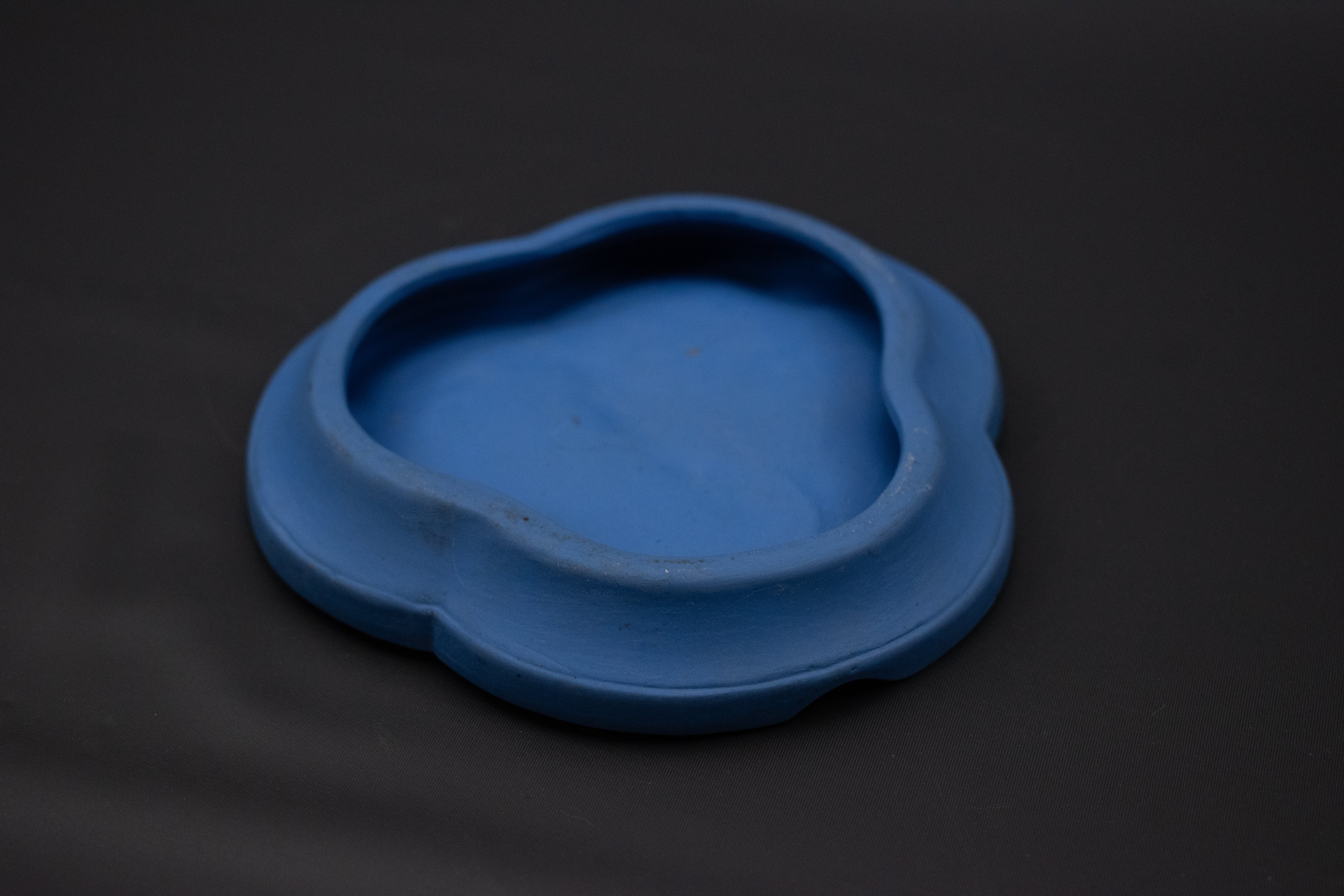 Vintage Ashtray Victorian Art Piece Blue Female Glory Used 4 inch