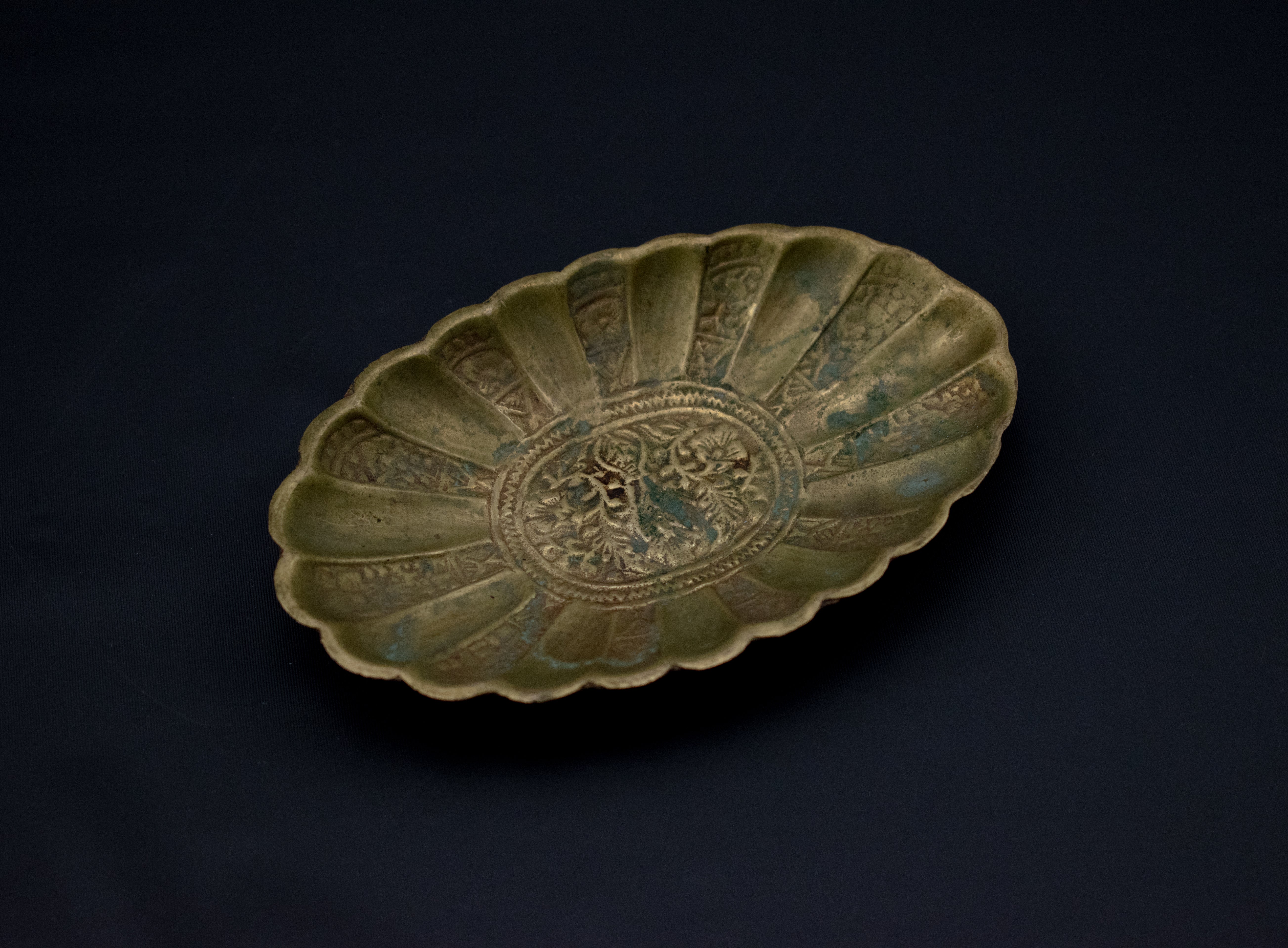 Victorian Soap Holder Vintage Brass Bowl 4 inches Small Decorative Ring Tray