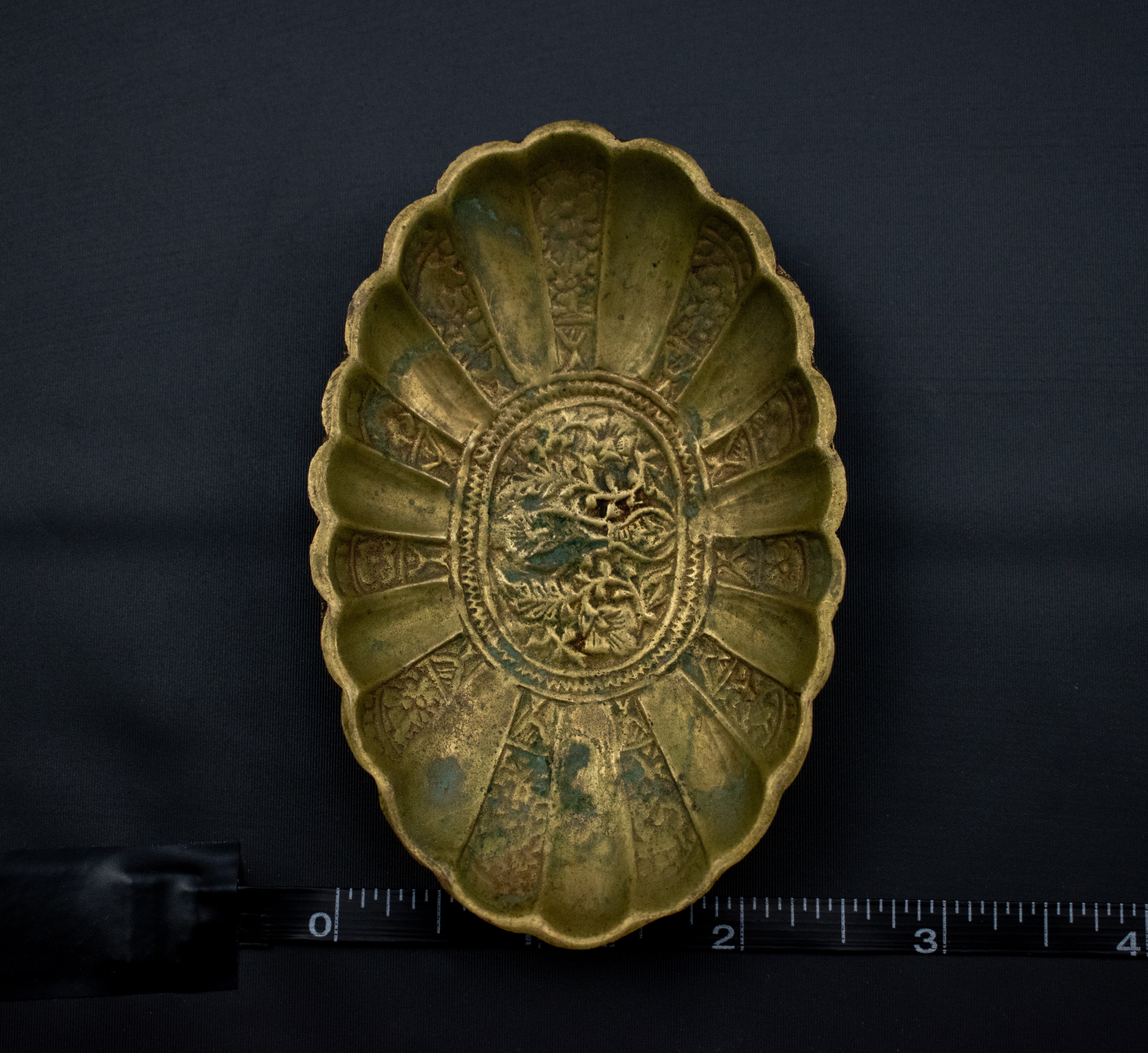 Victorian Soap Holder Vintage Brass Bowl 4 inches Small Decorative Ring Tray