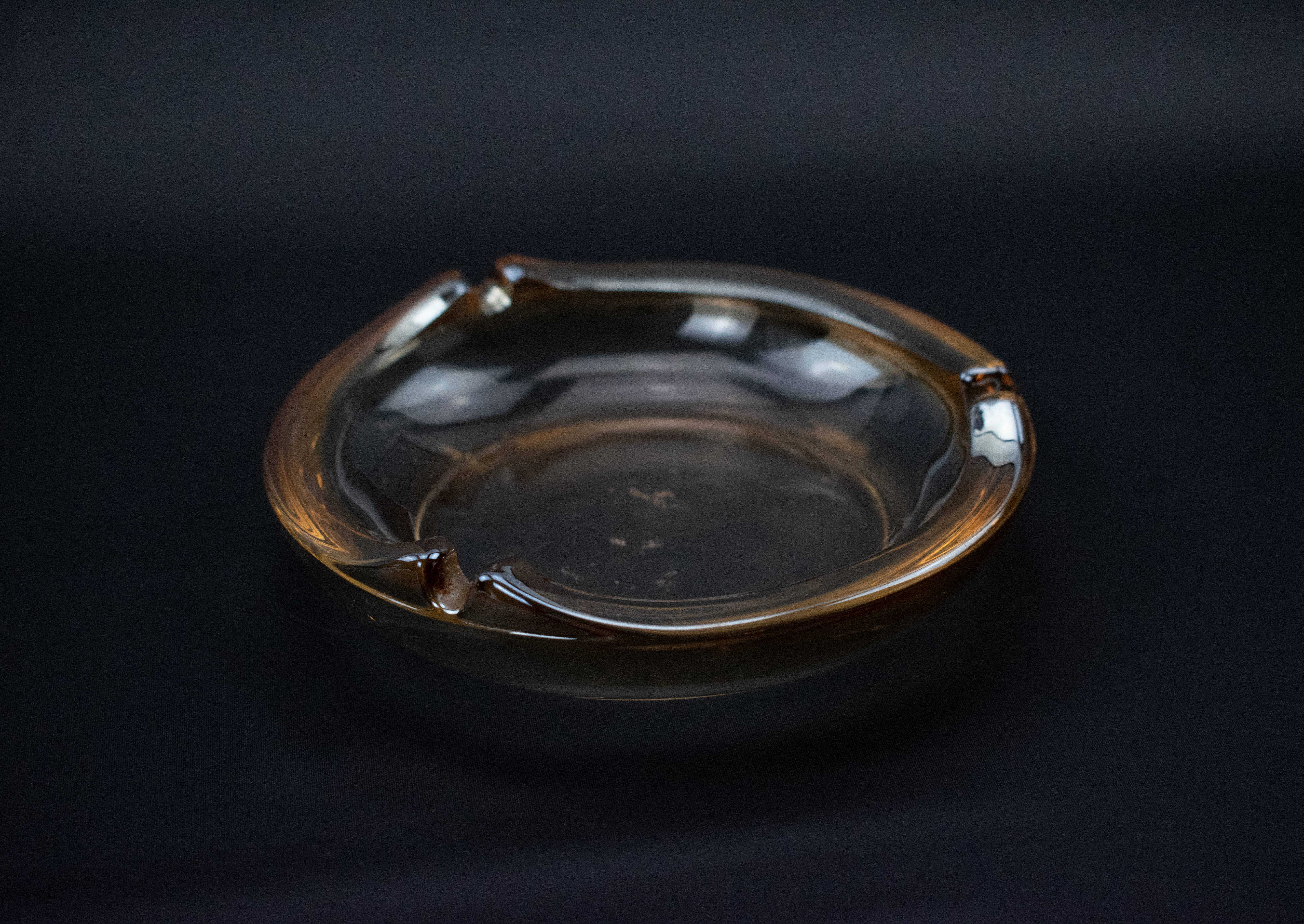 Vintage Glass Ashtray 5in Ashtray Used Glass Bowl Used Clear