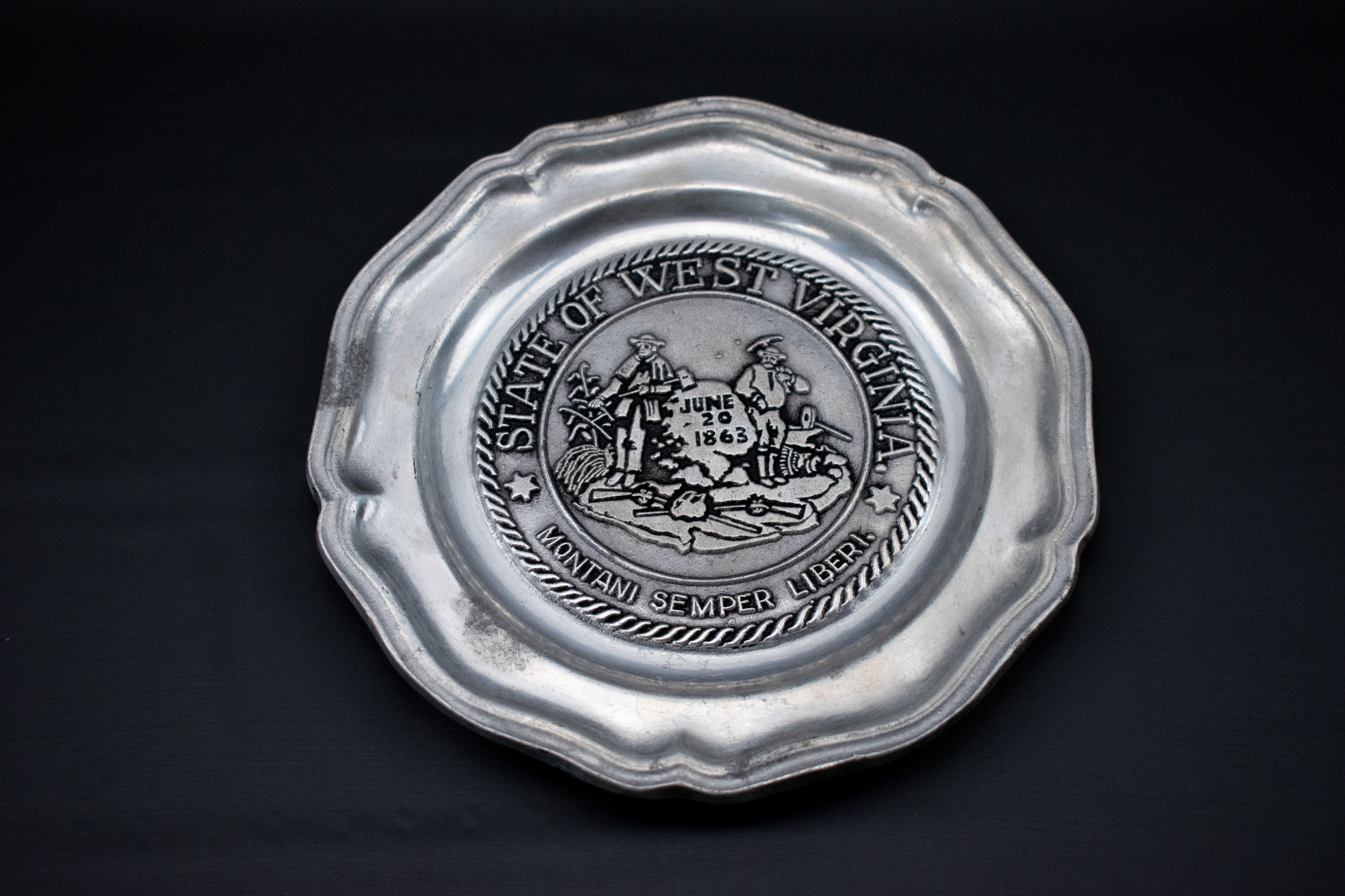 American History Silver Plate RWP West Virginia 1863 June 20 Montani Semper