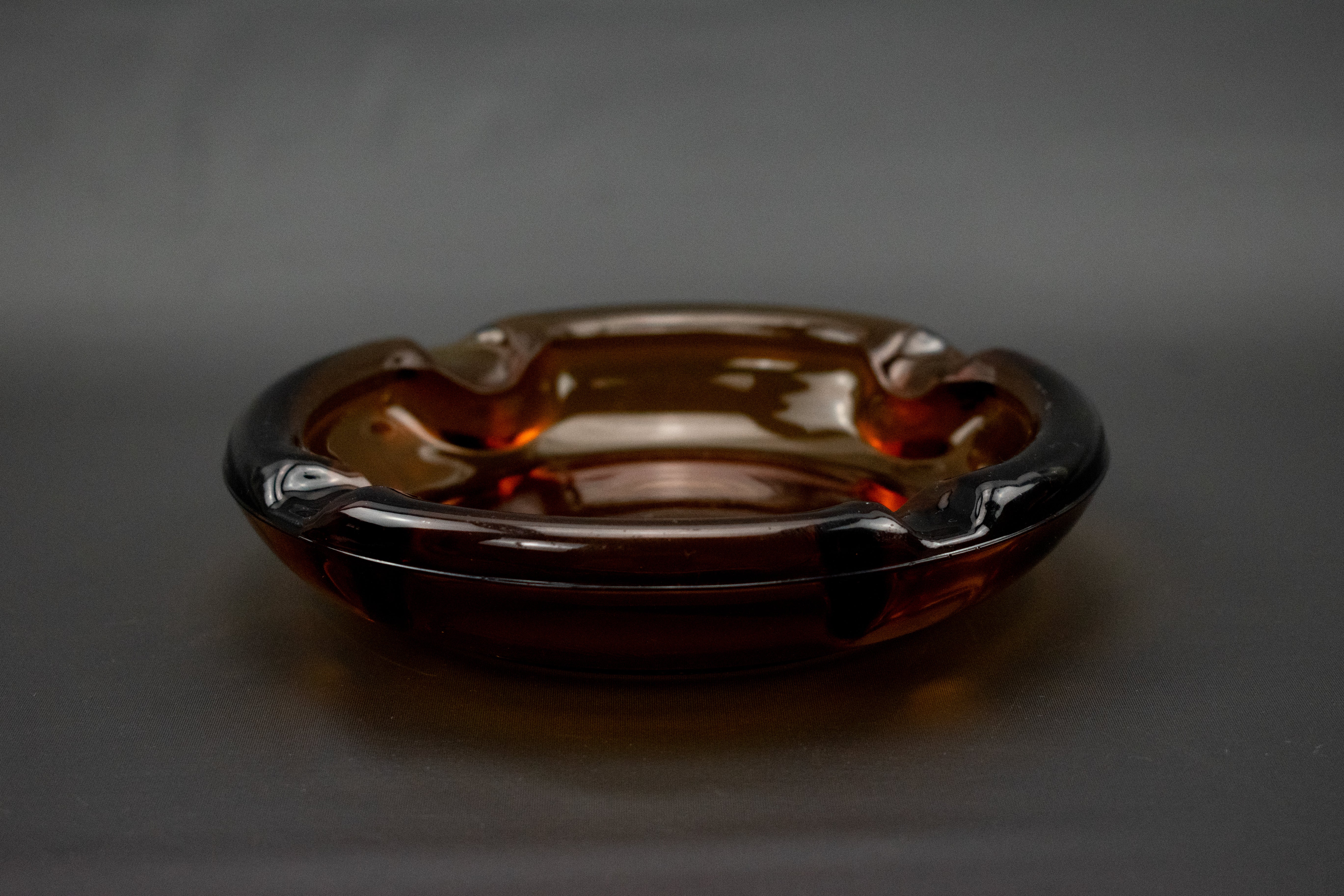 Ashtray Brown Glass Vintage Ashtray Used Large Ash Bowl