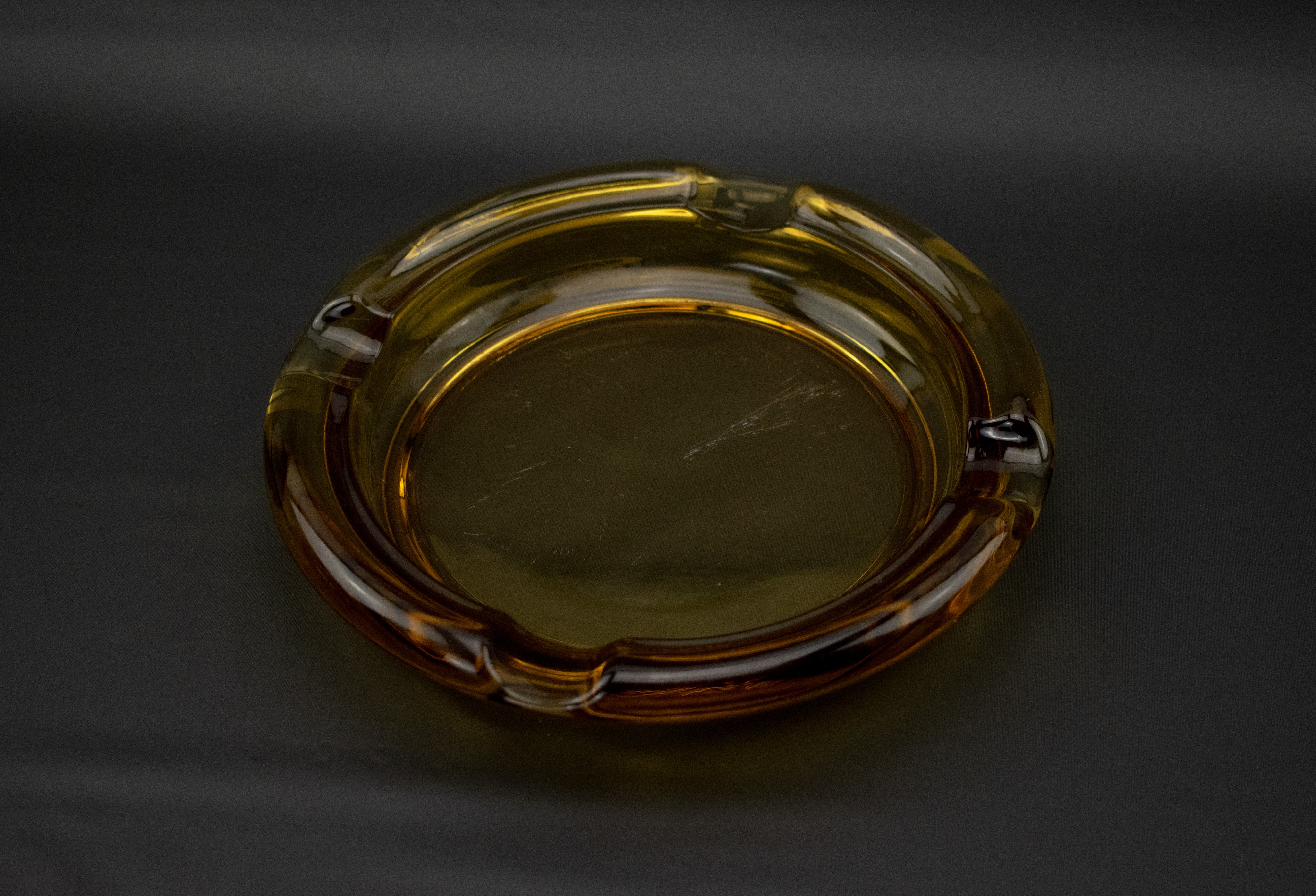 Ashtray Brown Glass Vintage Ashtray Used 8 inch