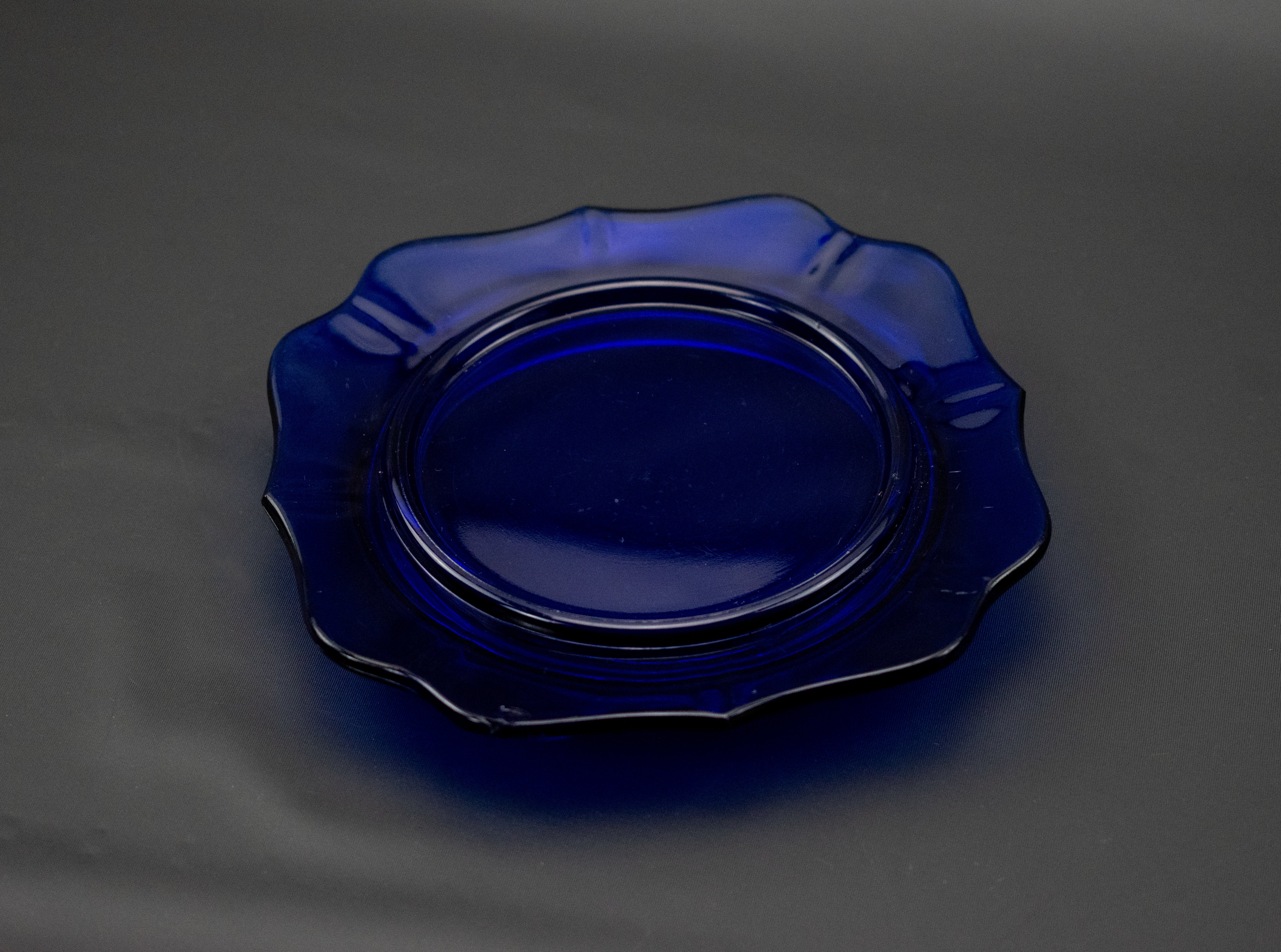 Candle Plate Cobalt Blue Glass Candle Plate Used 5inch Plate Candle Platform Glass