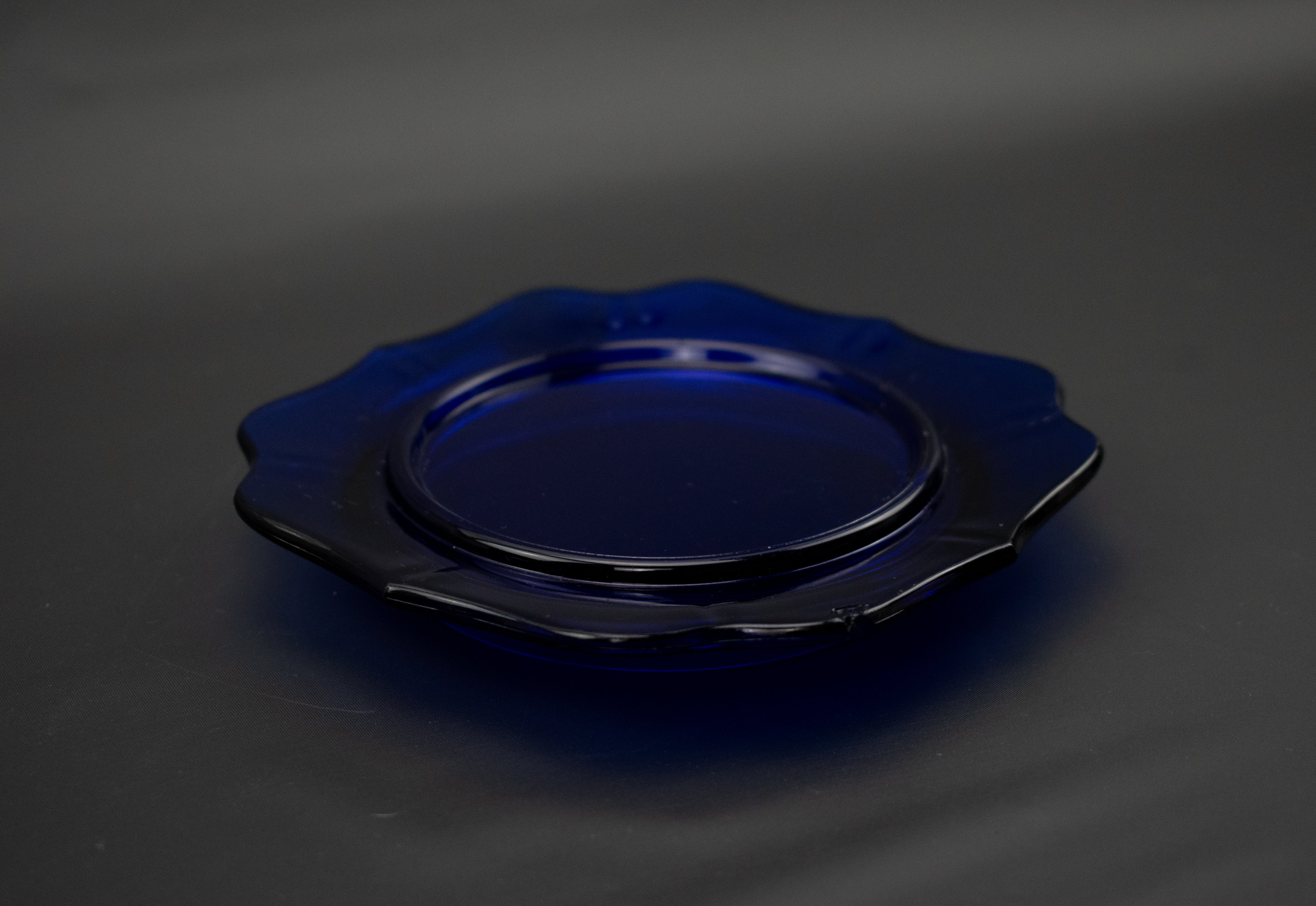 Candle Plate Cobalt Blue Glass Candle Plate Used 5inch Plate Candle Platform Glass