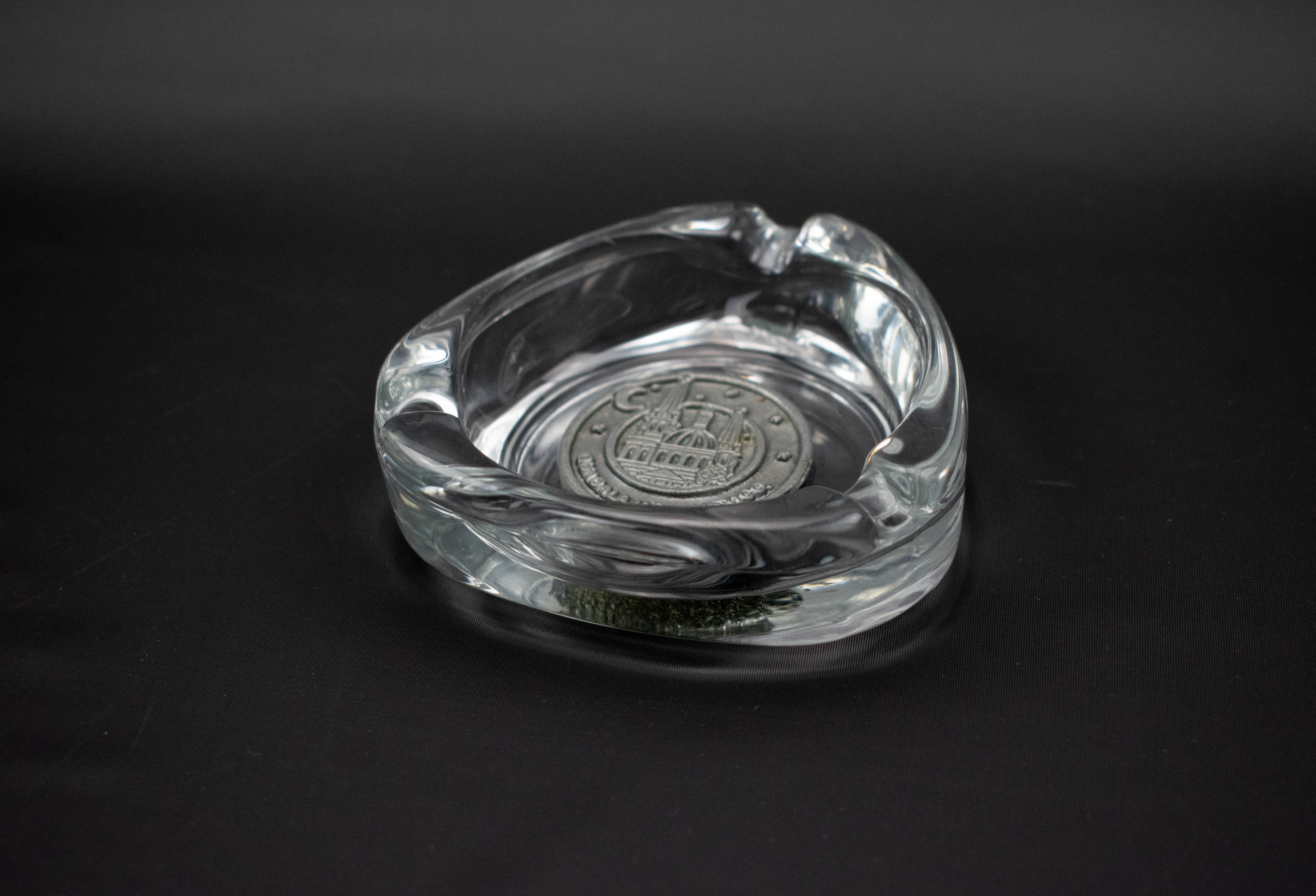 Ashtray Clear Glass Ash Bowl Used Vintage Square 4in Guadalajara Mexico