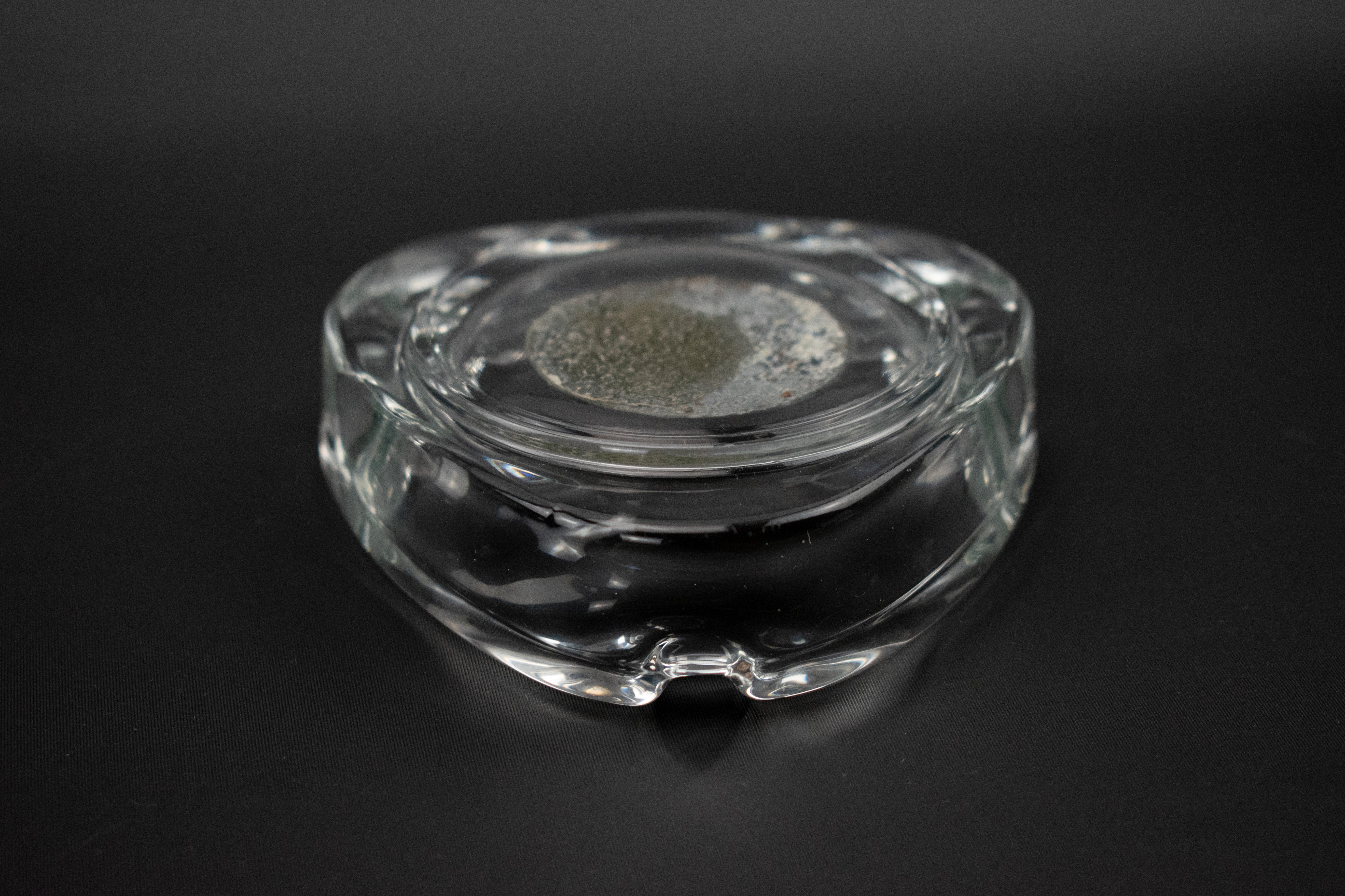 Ashtray Clear Glass Ash Bowl Used Vintage Square 4in Guadalajara Mexico