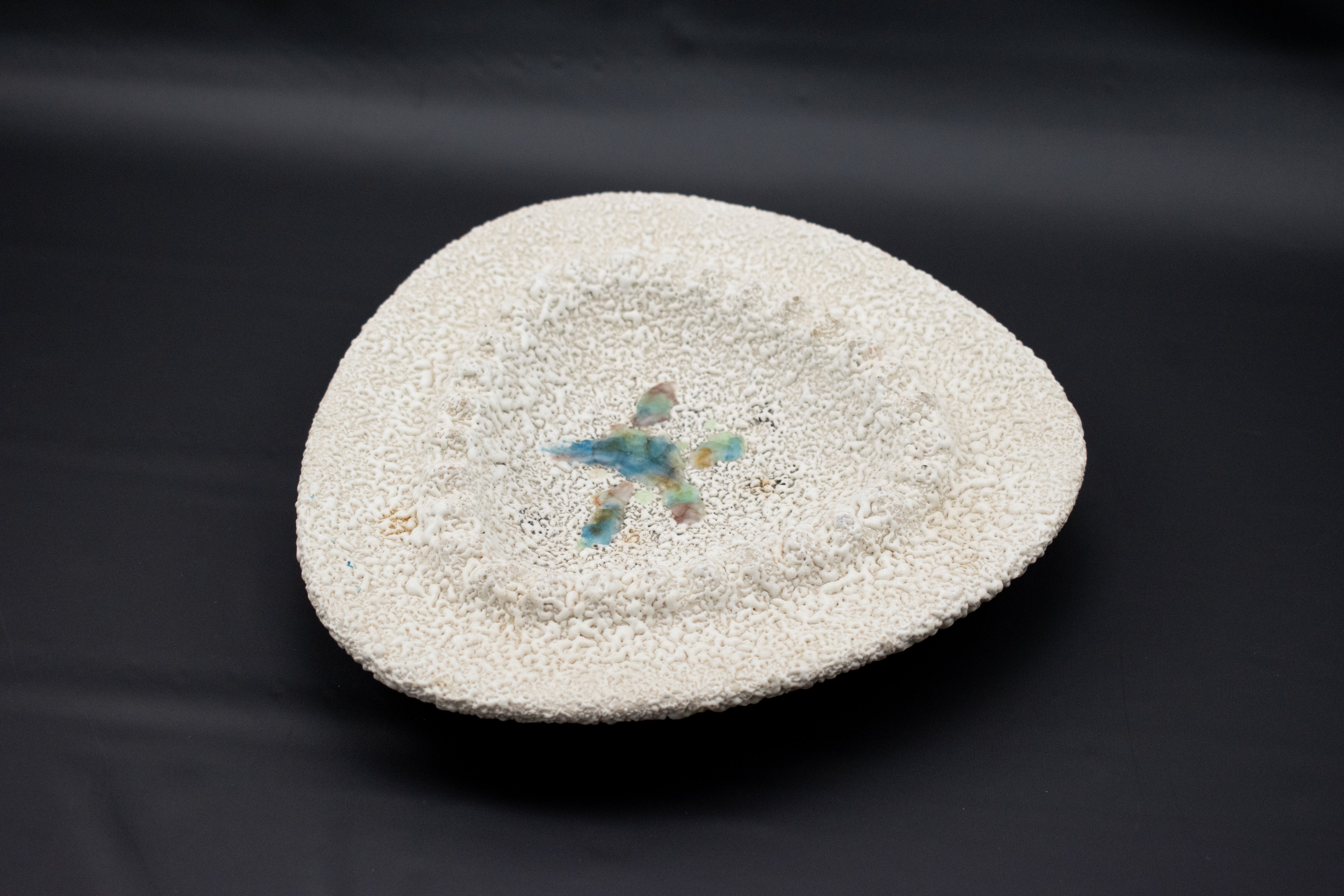 Table Beached Themed Ashtray Sea Beach Sand White Decorative Used 8 In