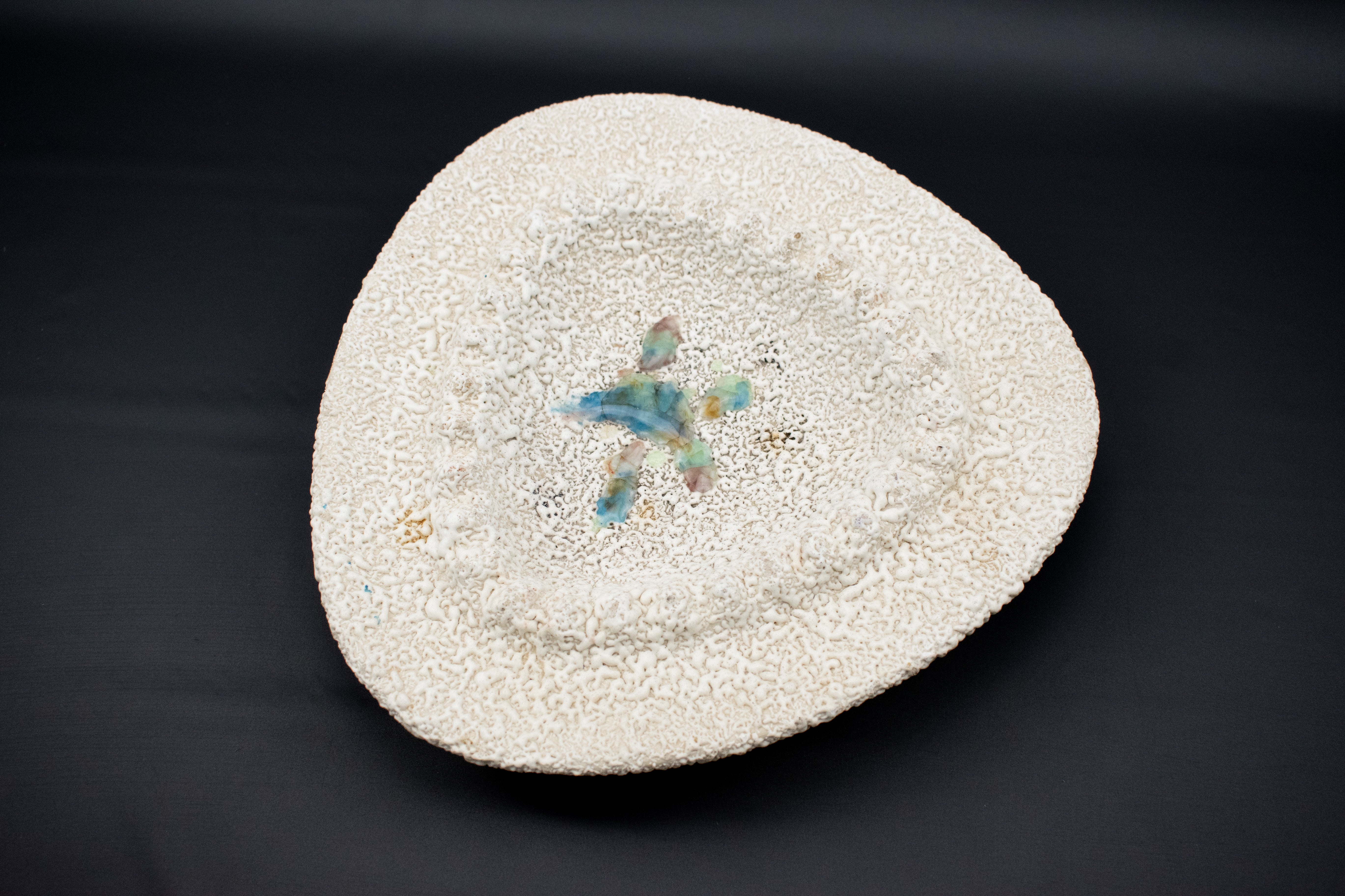Table Beached Themed Ashtray Sea Beach Sand White Decorative Used 8 In