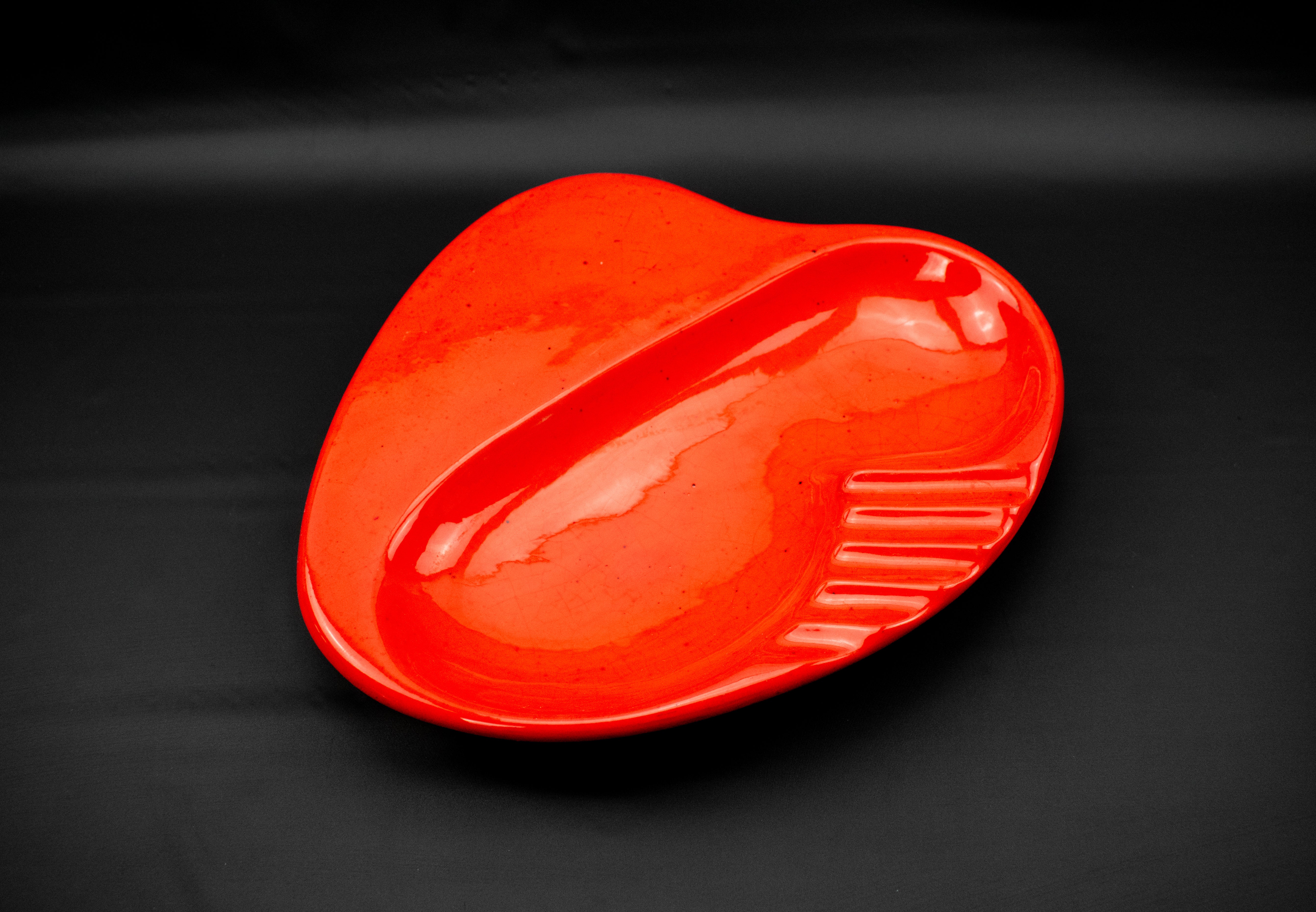 Orange Ashtray Used Orange Clay Ash Bowl 9 x 11