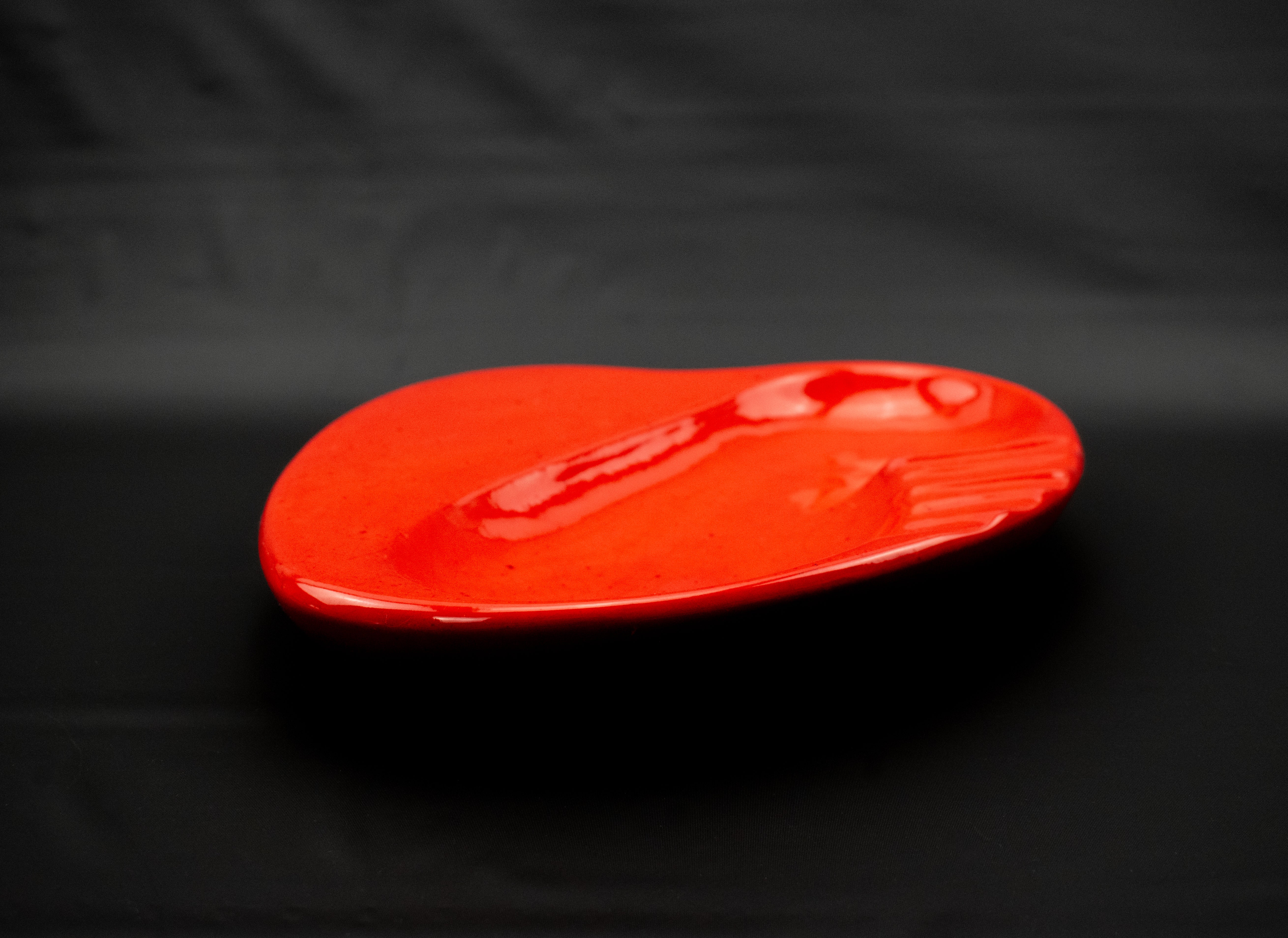 Orange Ashtray Used Orange Clay Ash Bowl 9 x 11