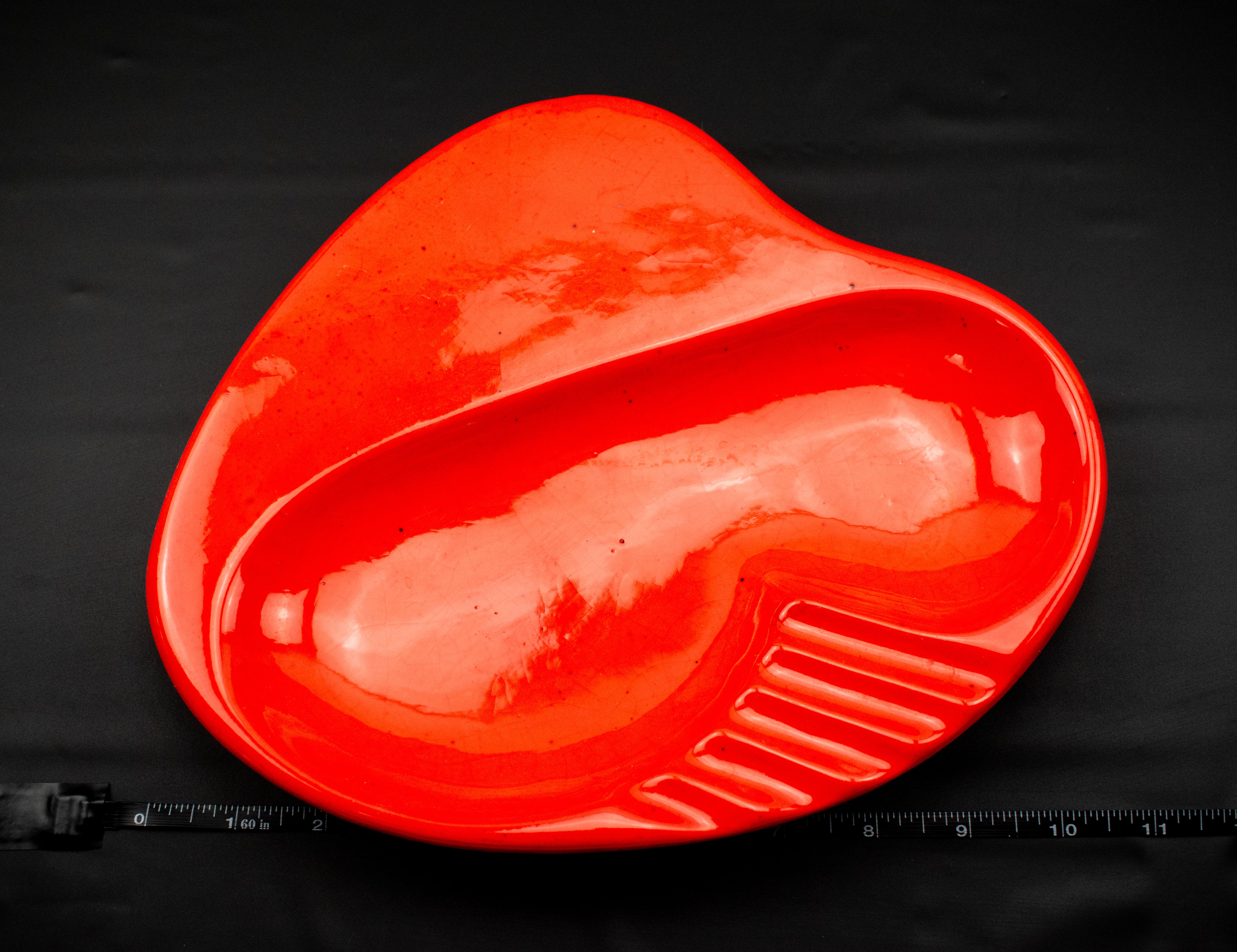 Orange Ashtray Used Orange Clay Ash Bowl 9 x 11