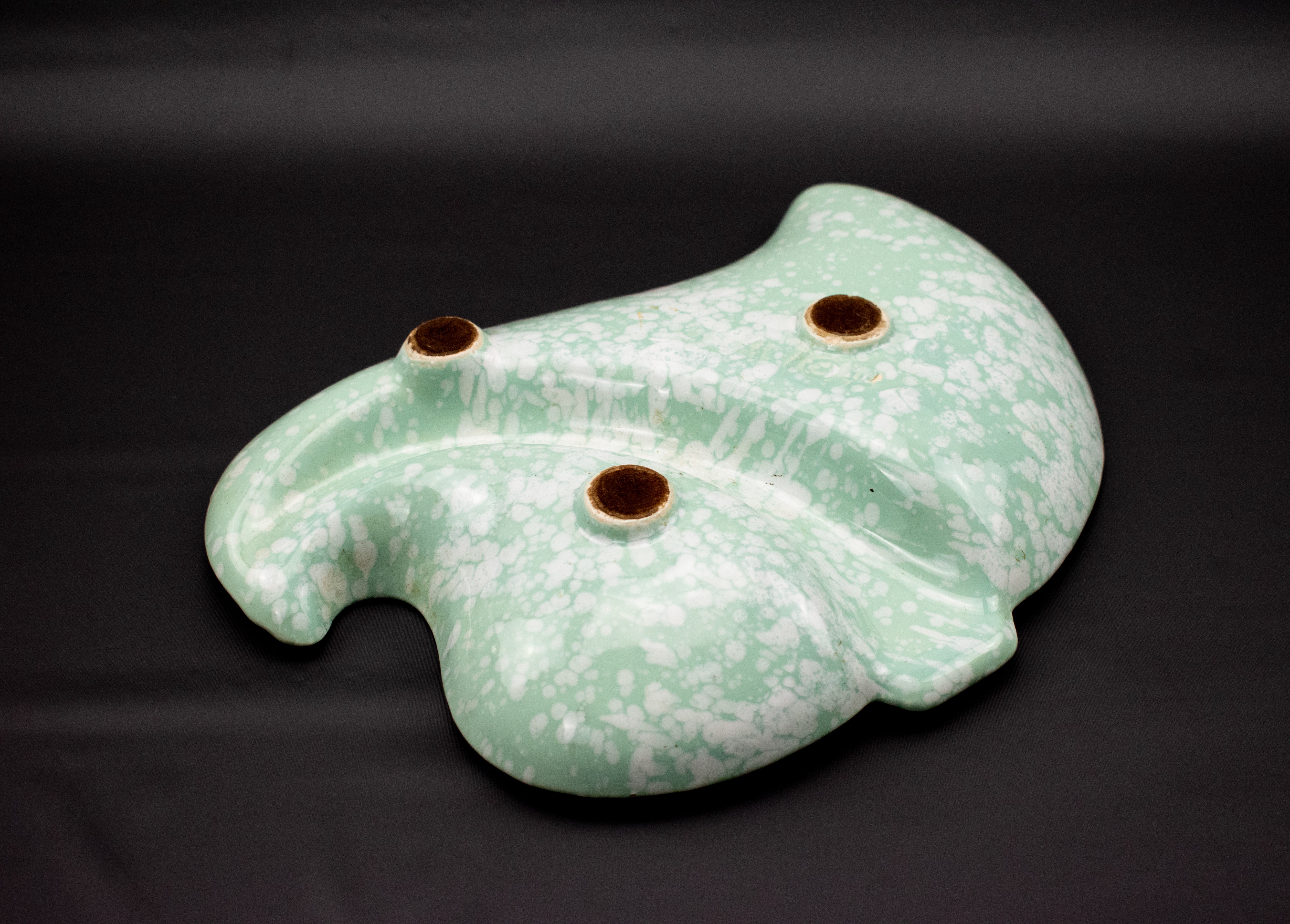 Ashtray Ocean Beach Themed Green Blue Ash Bowl Used