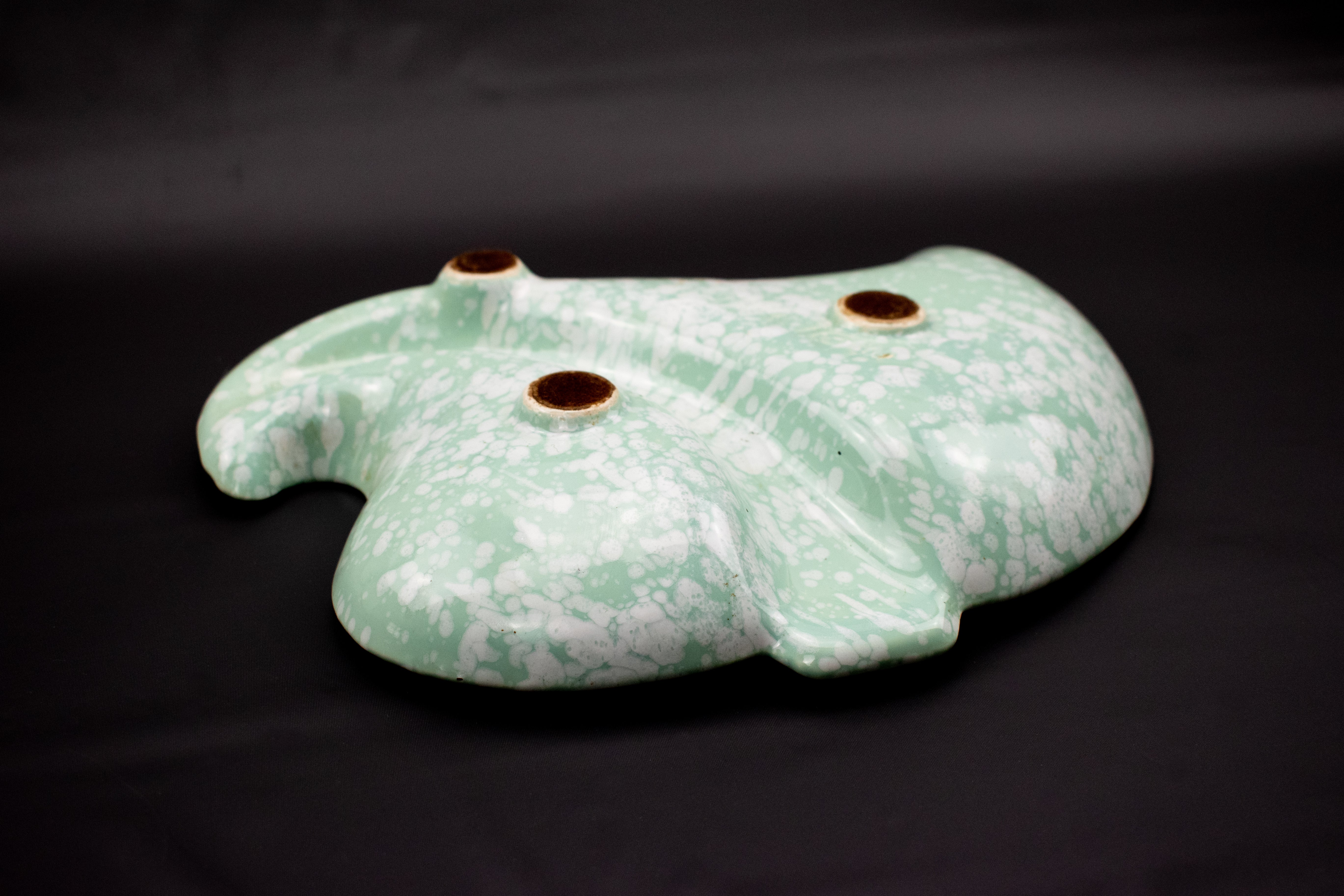 Ashtray Ocean Beach Themed Green Blue Ash Bowl Used