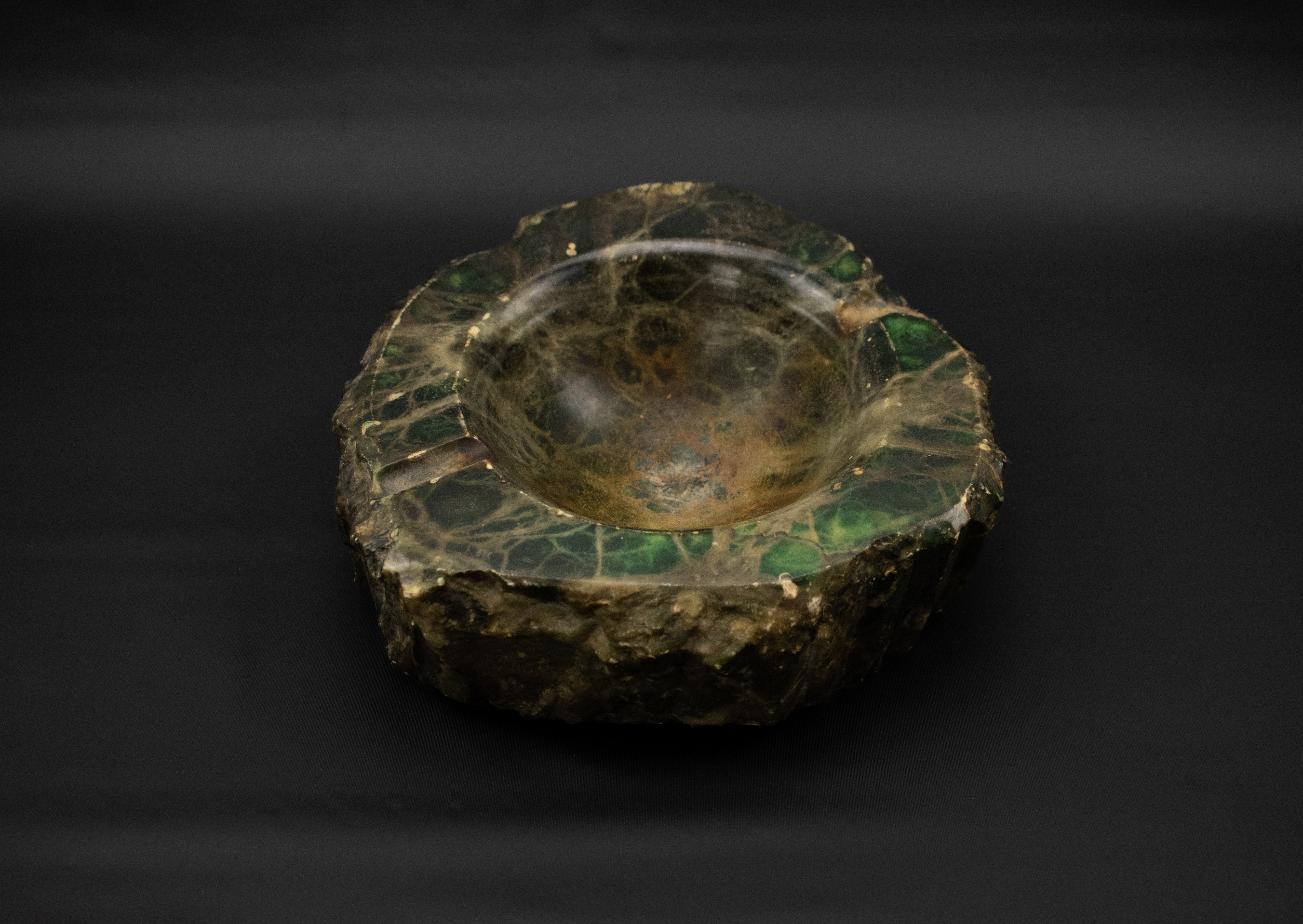 Ashtray Craved Stone Piece 4 inch Cigar Bowl Used