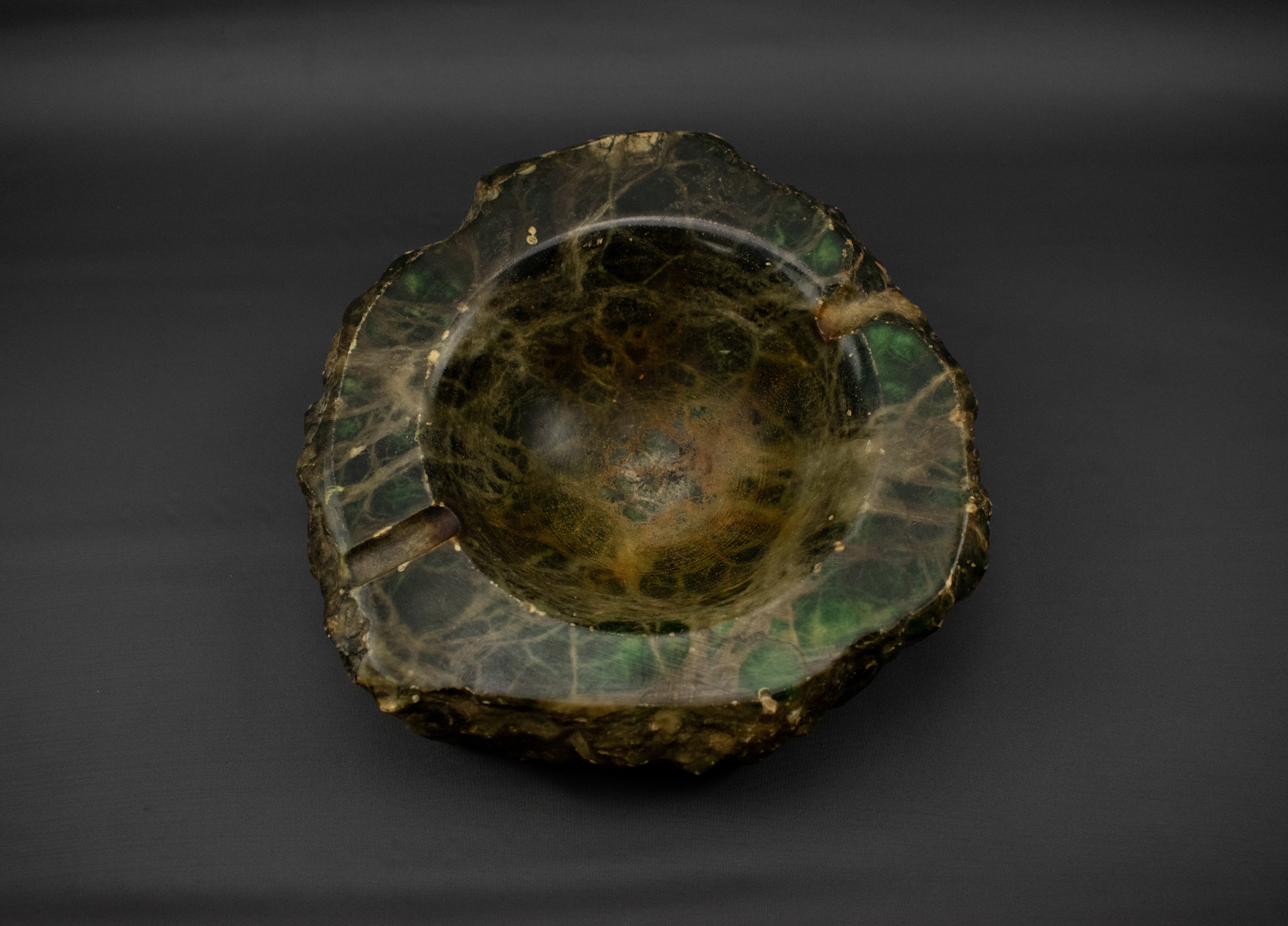 Ashtray Craved Stone Piece 4 inch Cigar Bowl Used