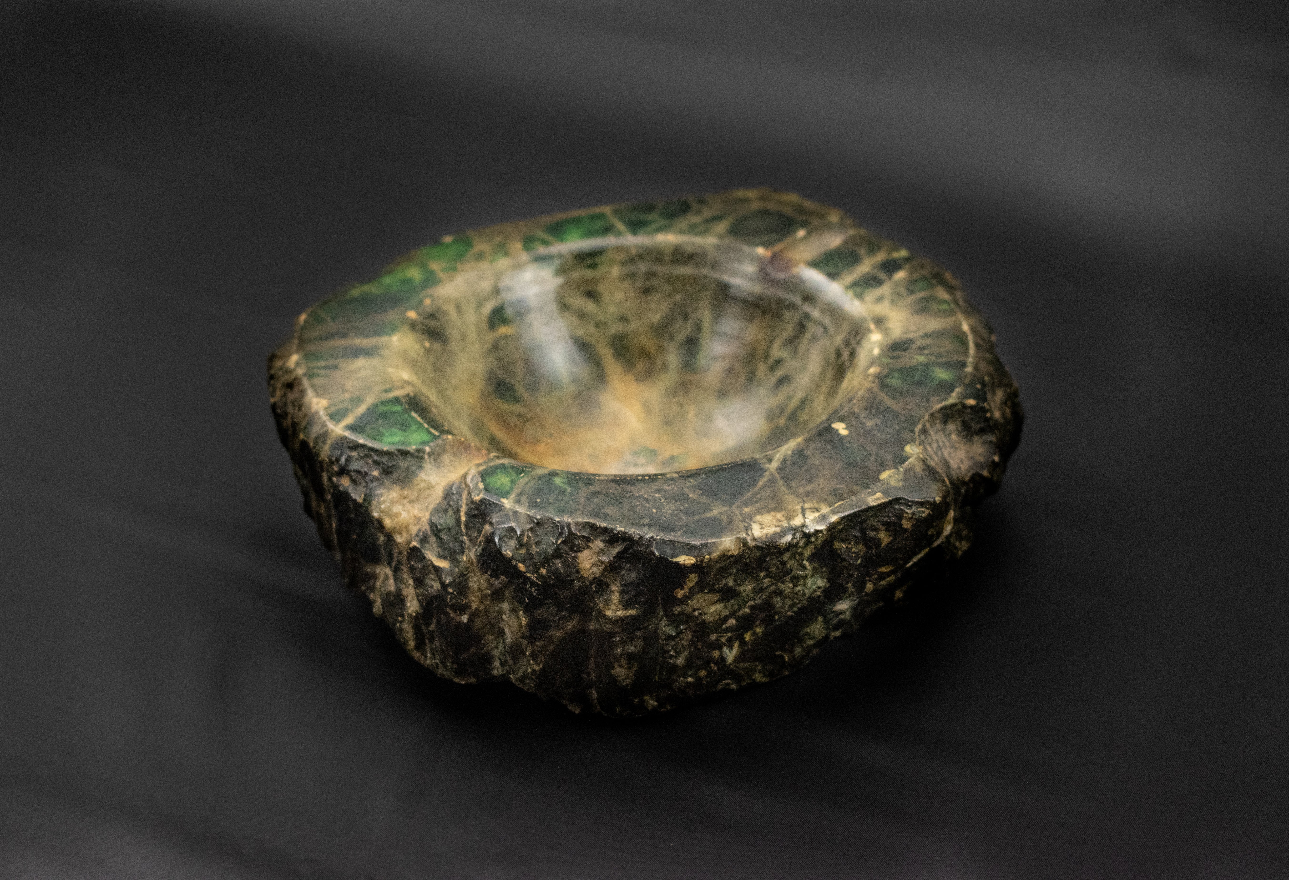 Ashtray Craved Stone Piece 4 inch Cigar Bowl Used