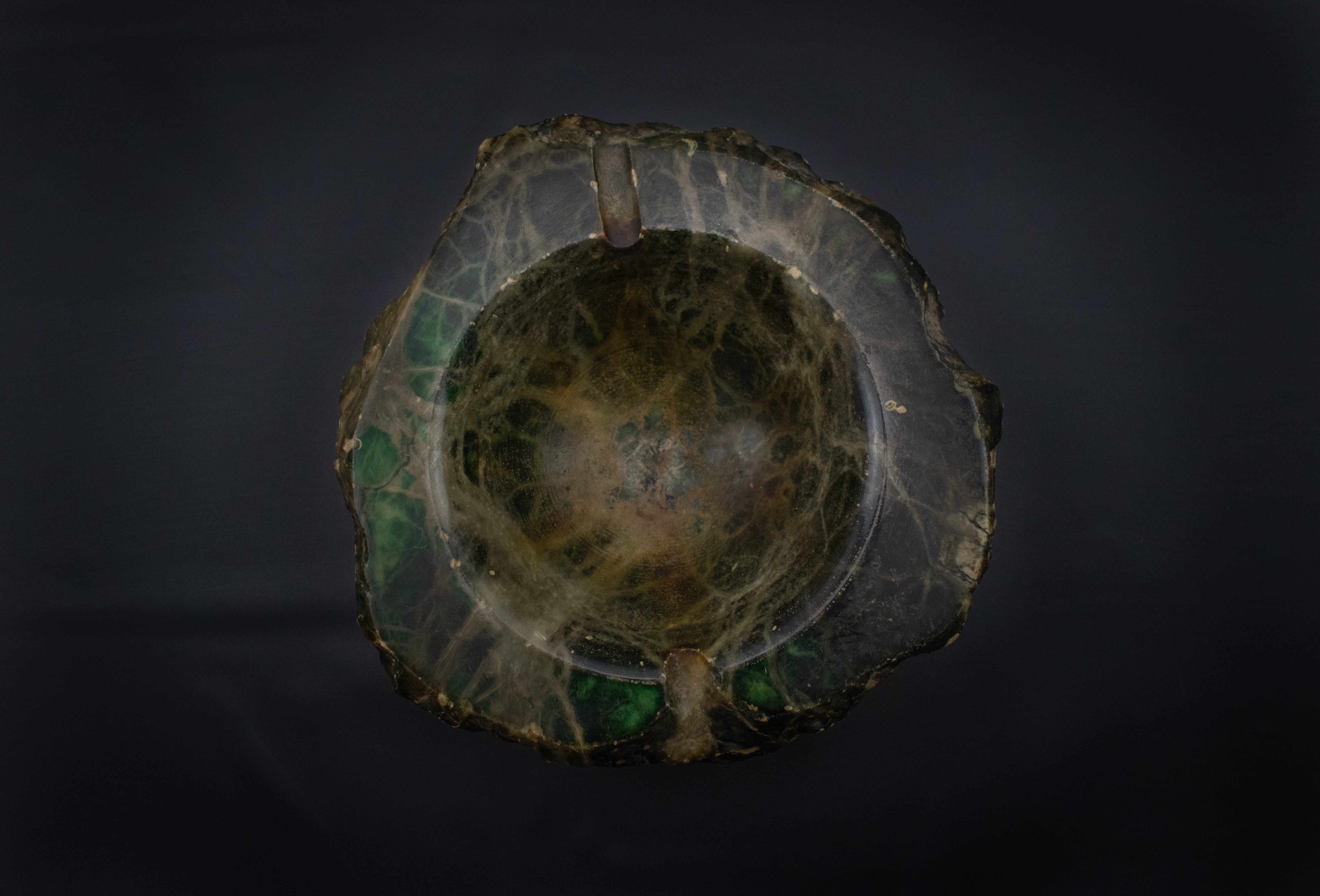 Ashtray Craved Stone Piece 4 inch Cigar Bowl Used