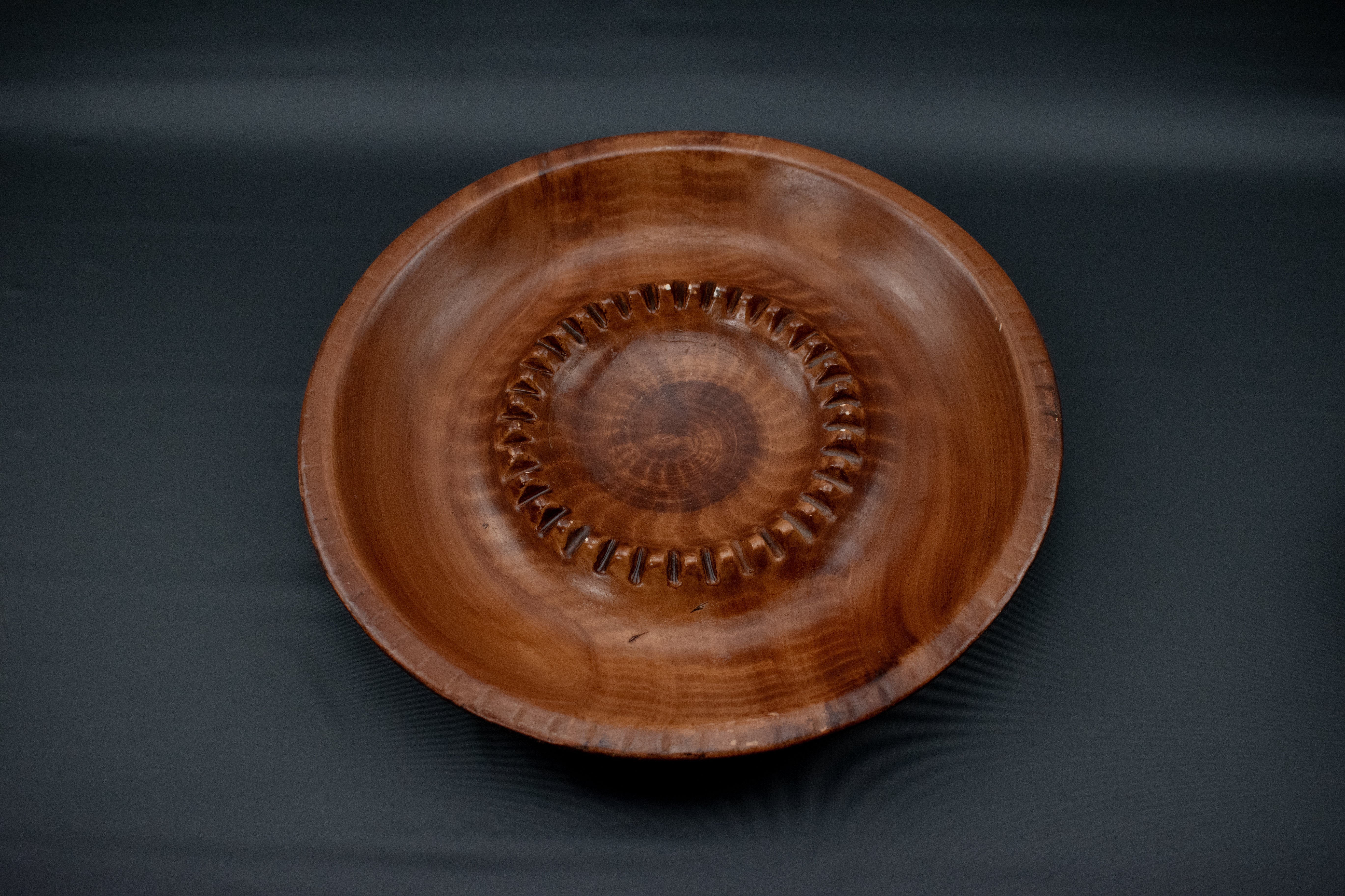 Ashtray Circle Plate Table Large Party Ash Bowl Brown Used 11inch