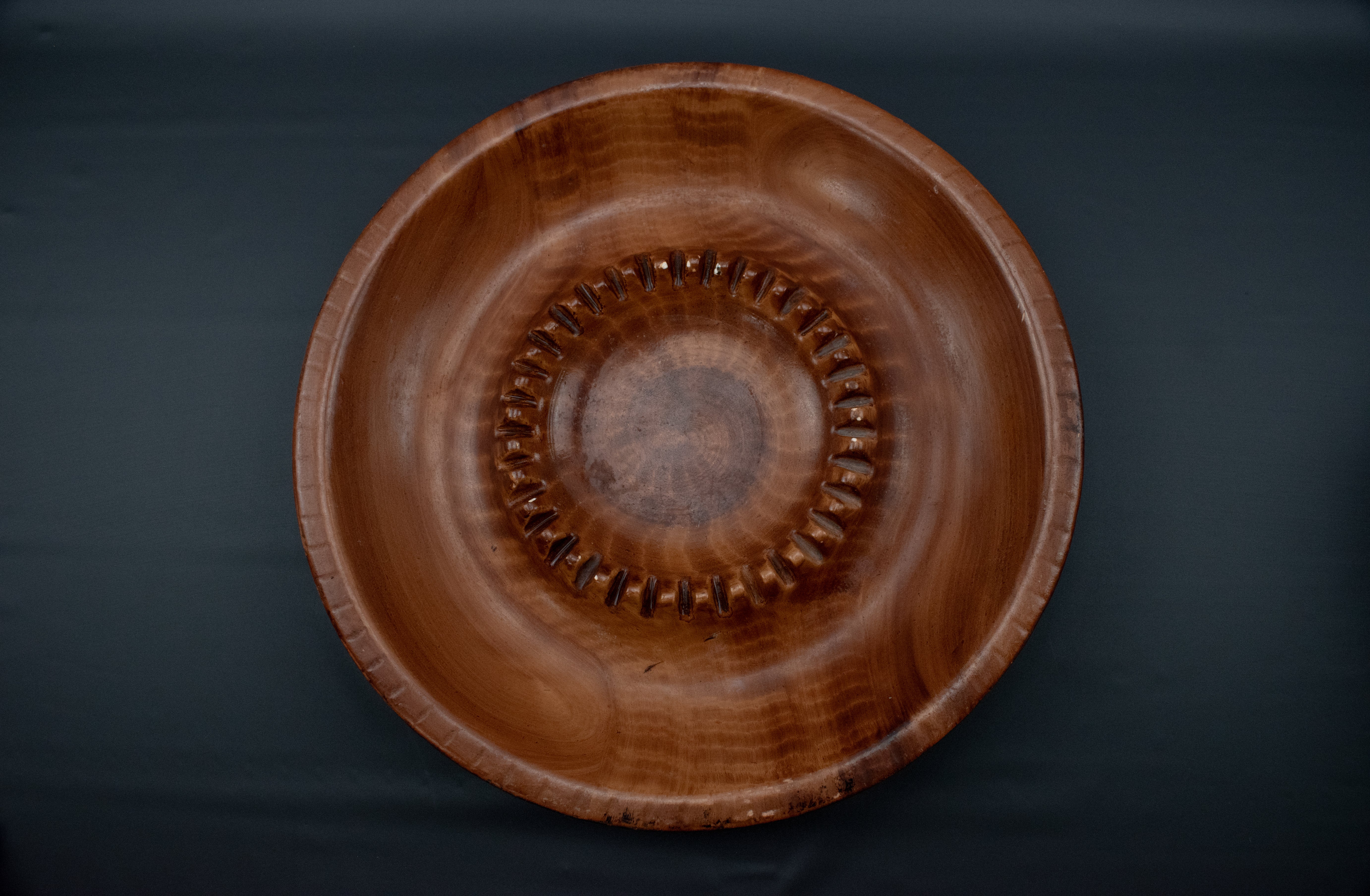 Ashtray Circle Plate Table Large Party Ash Bowl Brown Used 11inch