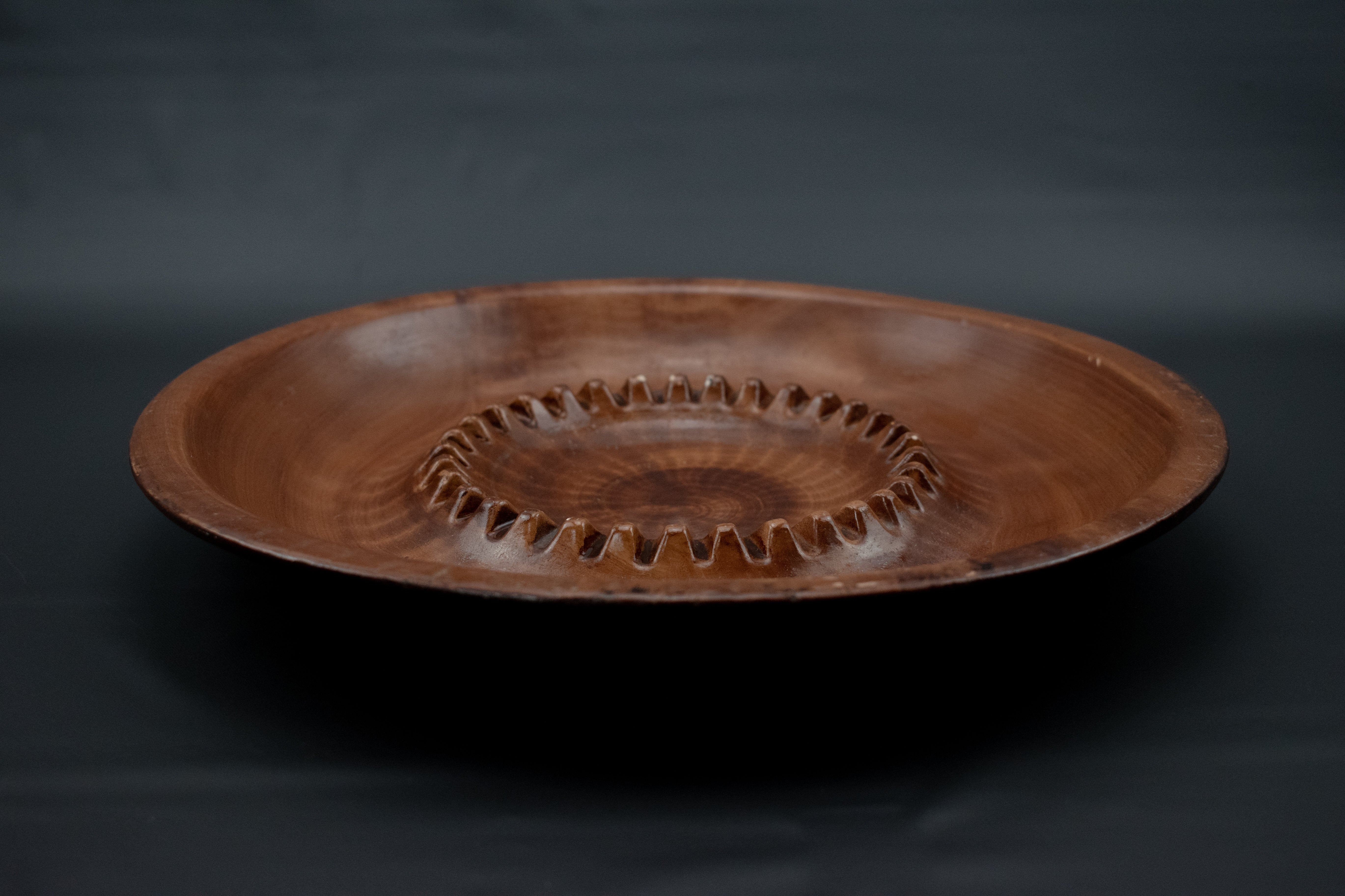Ashtray Circle Plate Table Large Party Ash Bowl Brown Used 11inch