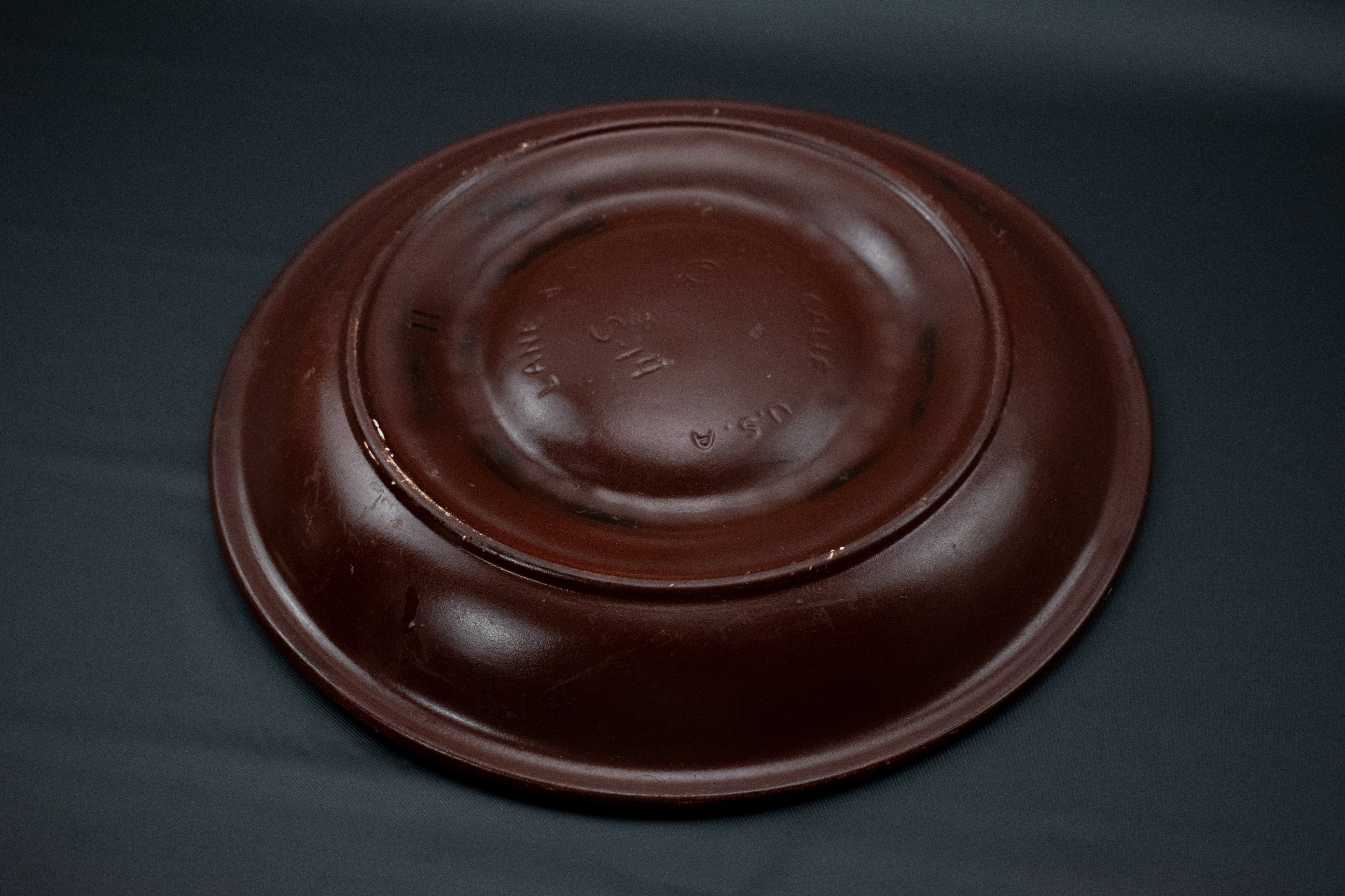 Ashtray Circle Plate Table Large Party Ash Bowl Brown Used 11inch