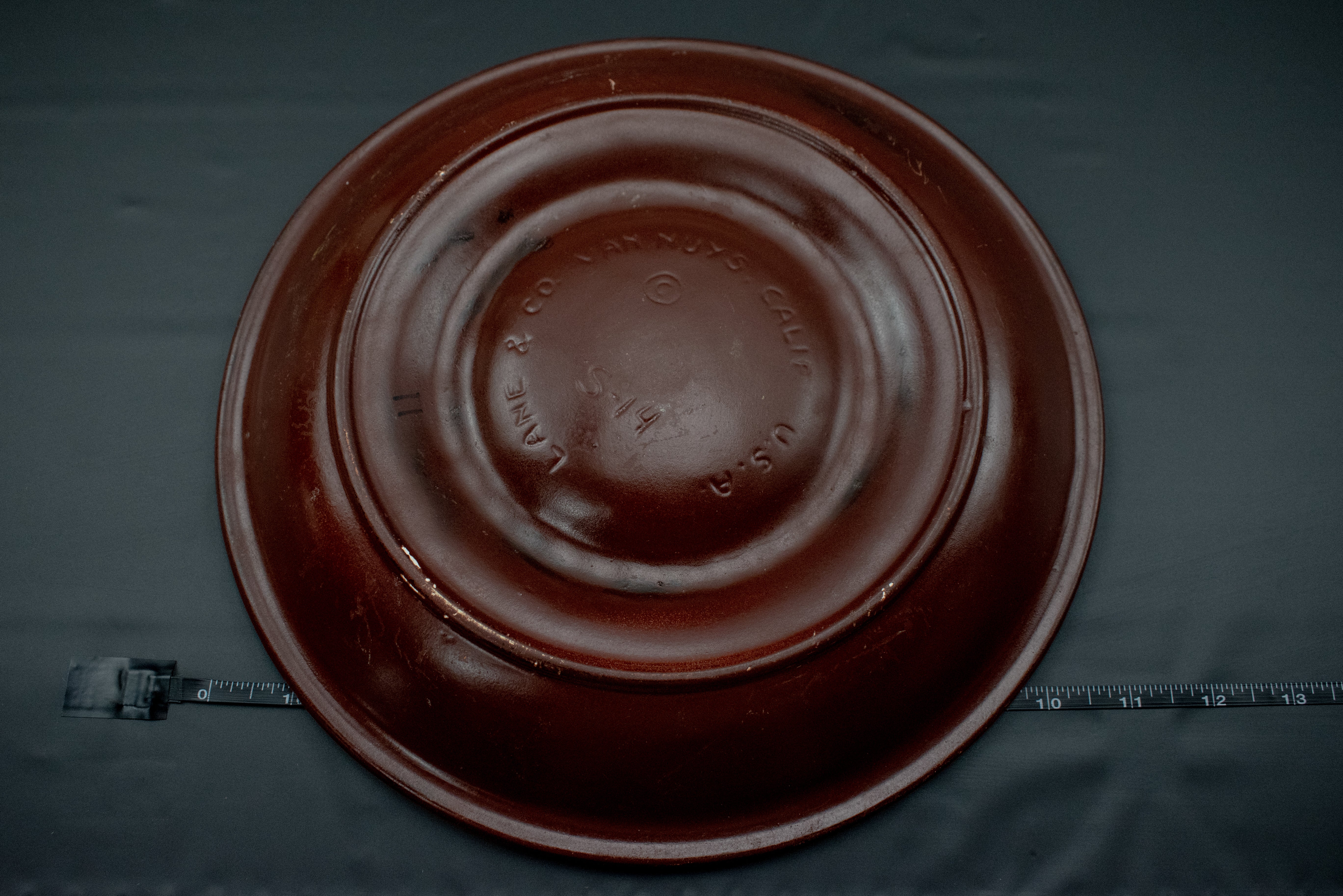 Ashtray Circle Plate Table Large Party Ash Bowl Brown Used 11inch