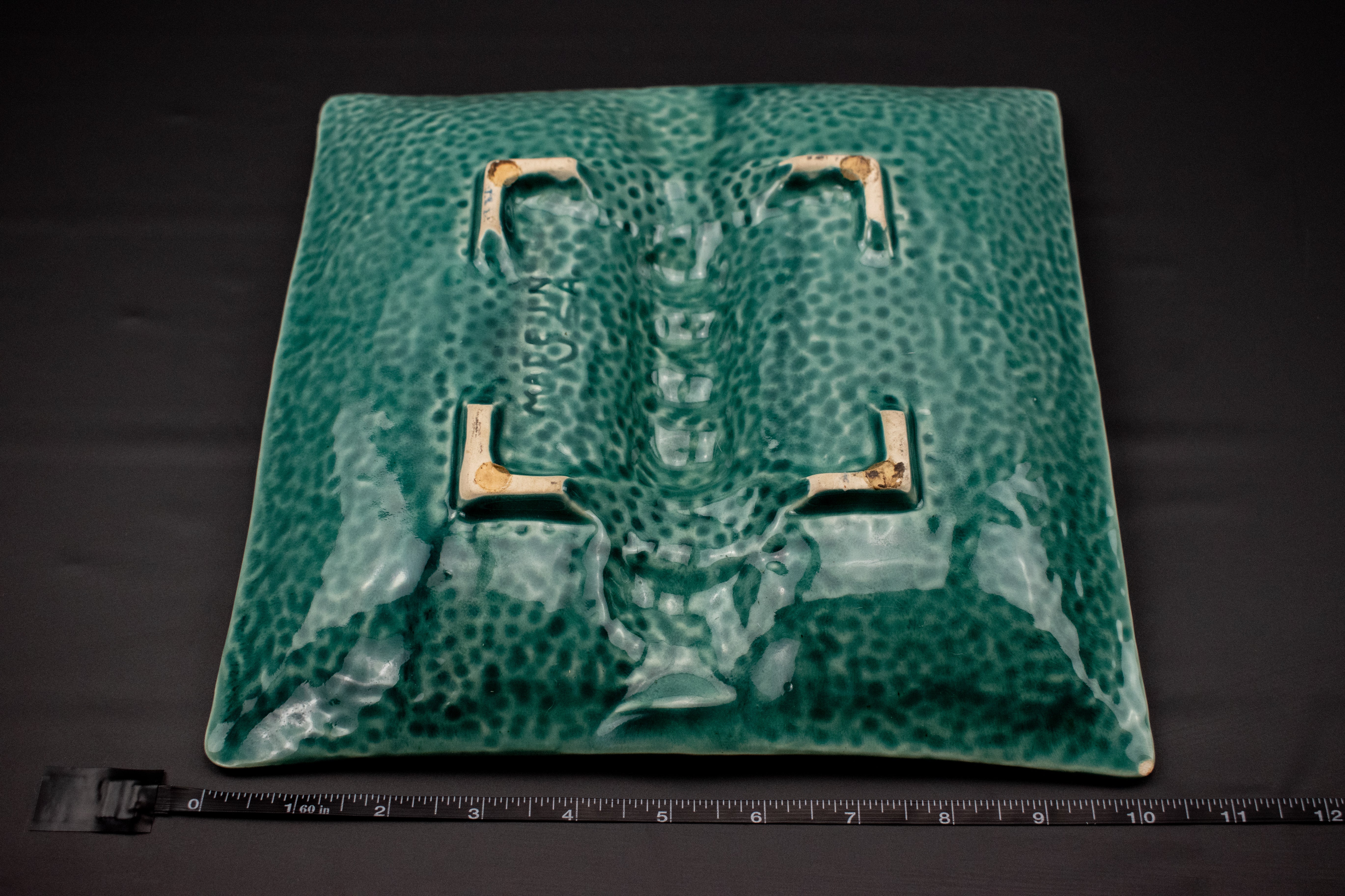 Ashtray Ceramic Ash Plate Used Vintage 10 x 10