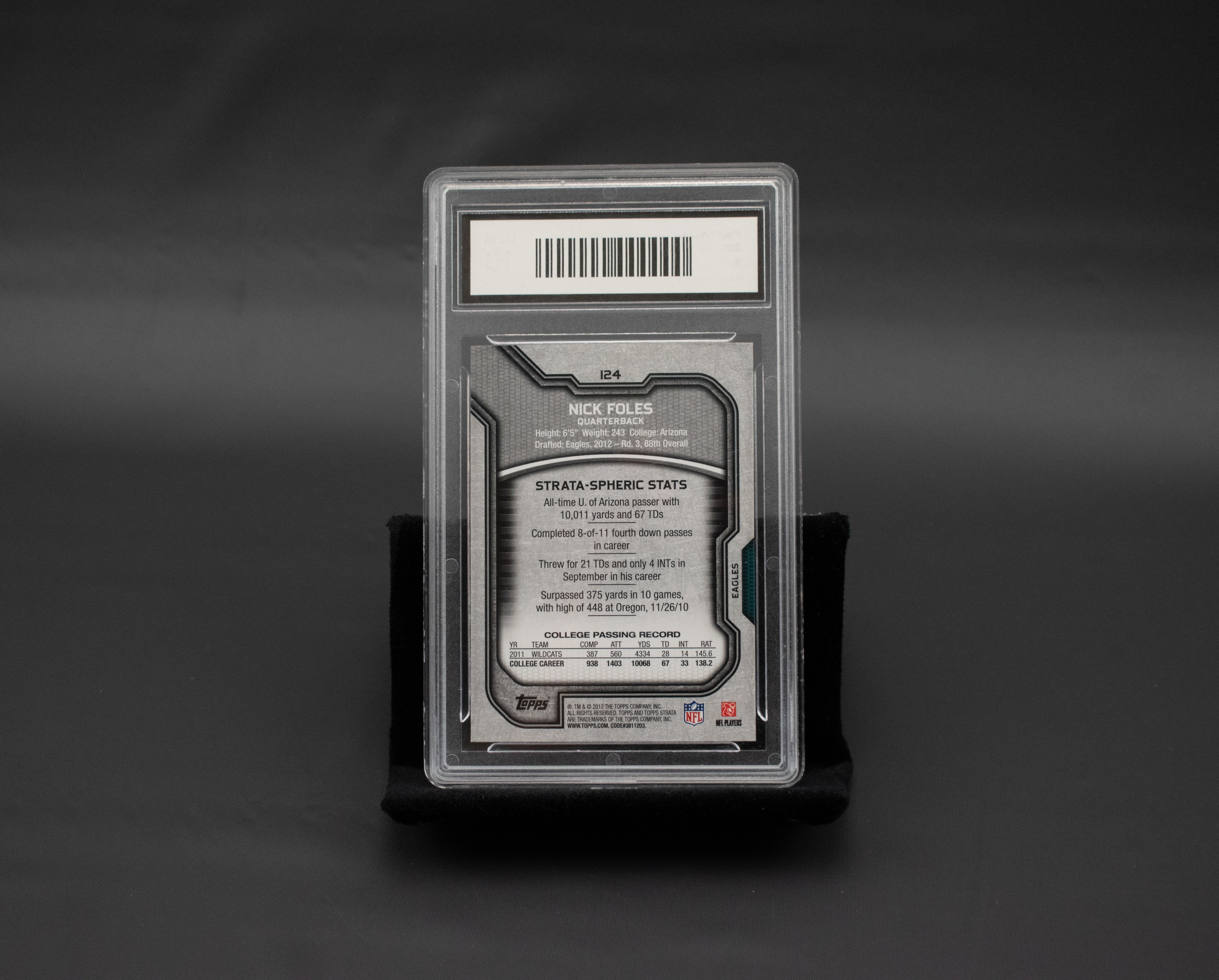 Nick Foles 124 Rookie GEM 10 Graded 2012 Strata PGA