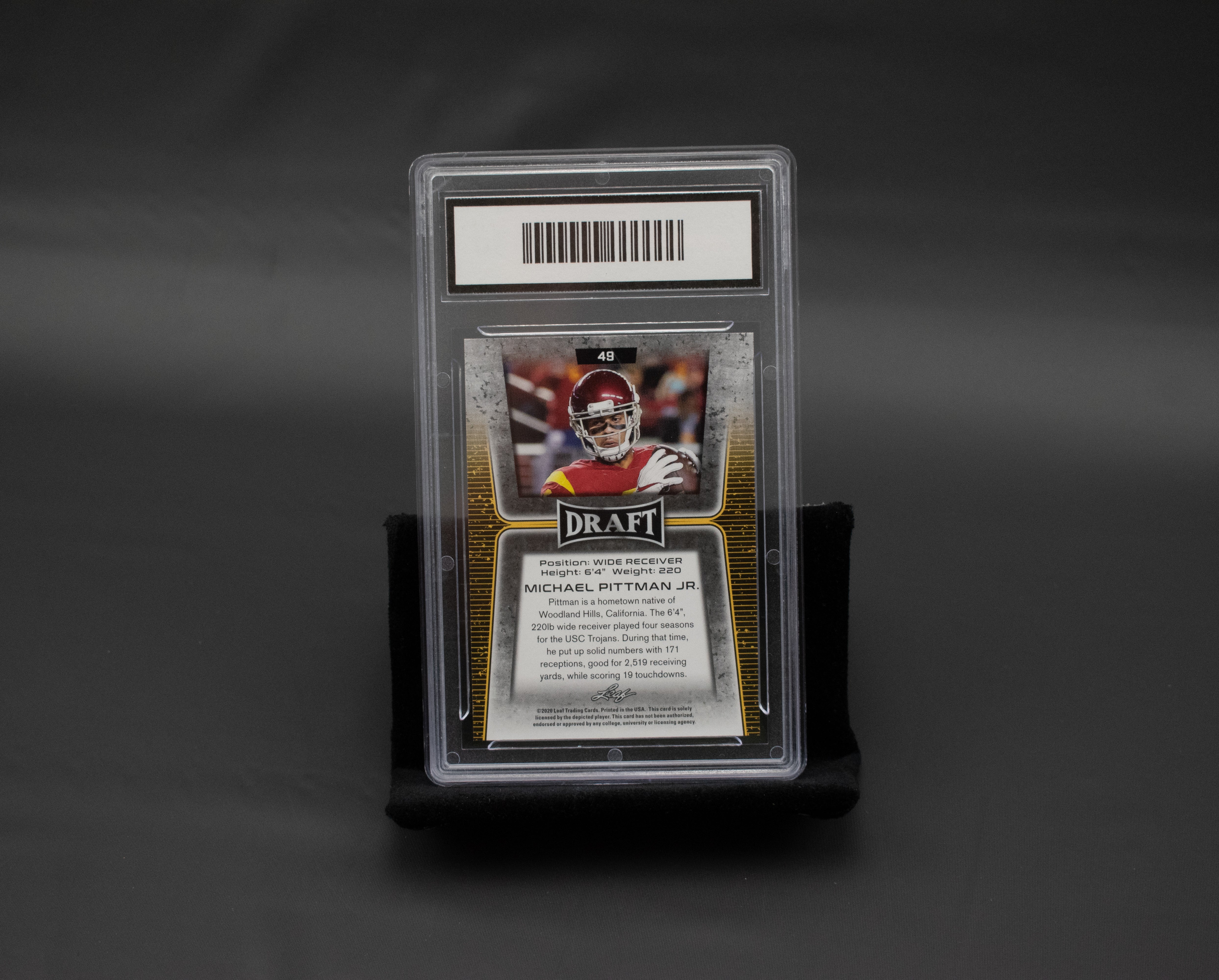 Michael Pittman Jr. #49 Gold Rookie 2020 Leaf Draft Graded Gem 10