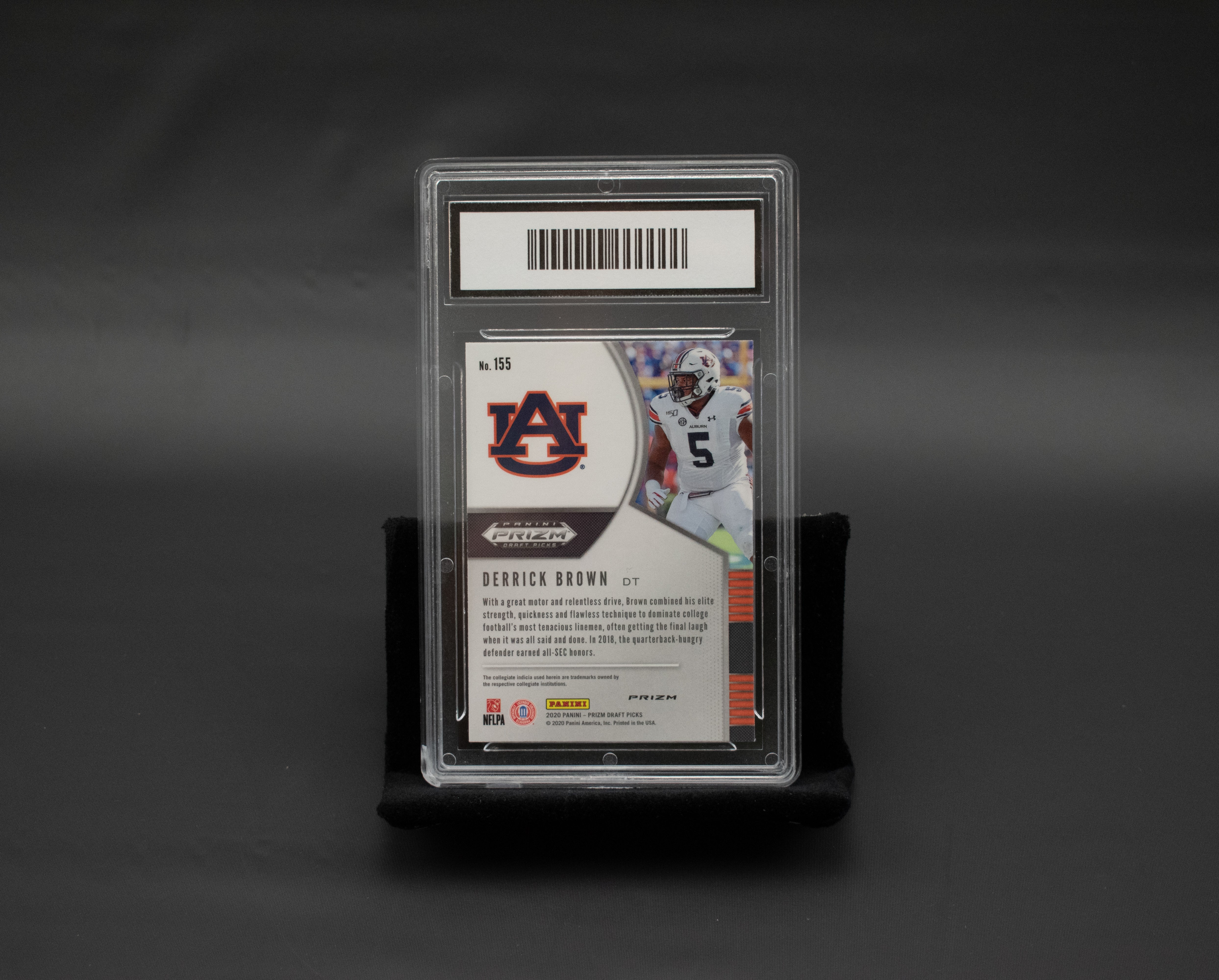 Derrick Brown 2020 Prizm Draft Picks #155 Rookie Prizm Gem 10 Graded Football Card