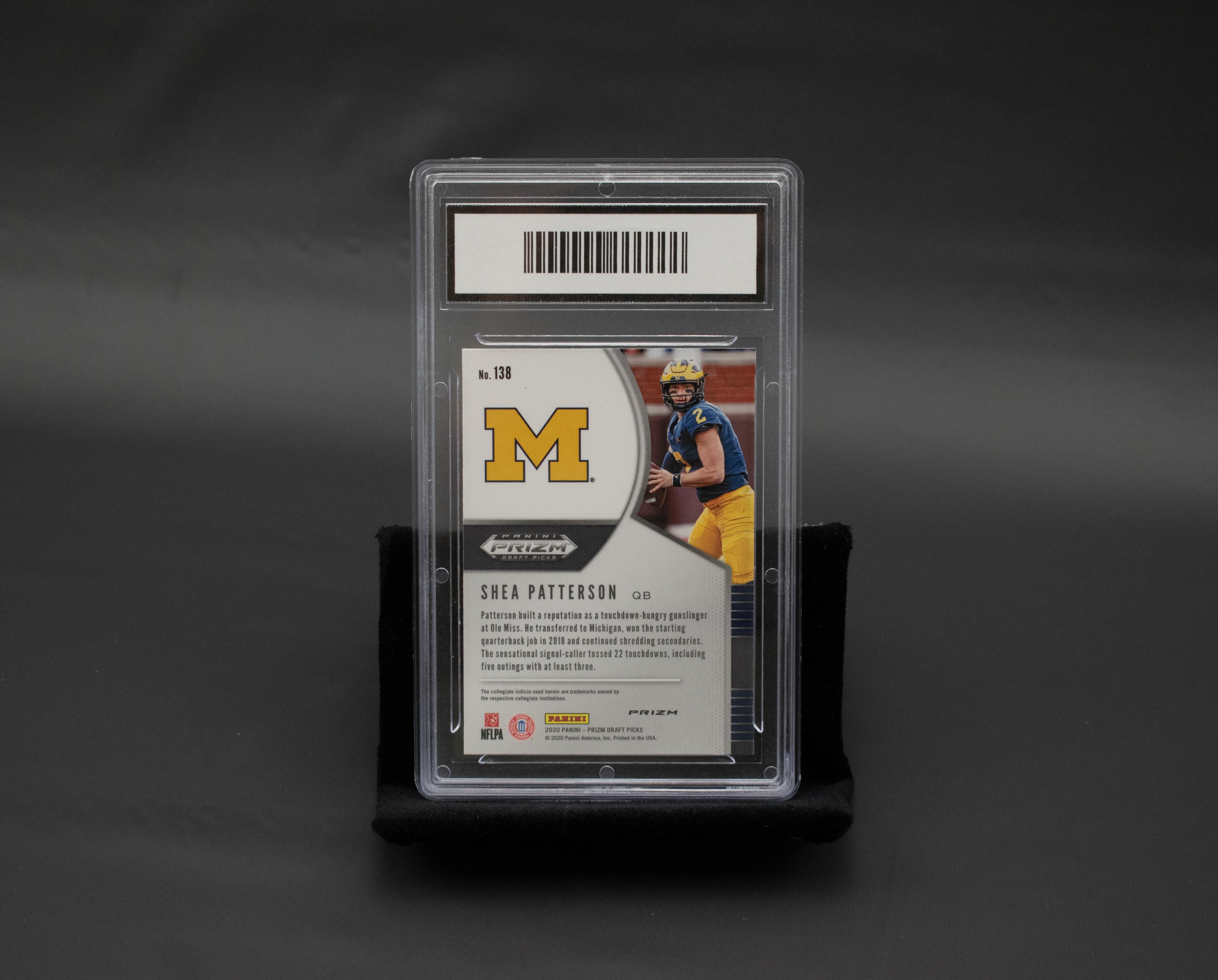 Shea Patterson #138 Blue Prizm Rookie 2020 Draft Picks Gem 10 Graded Football Card