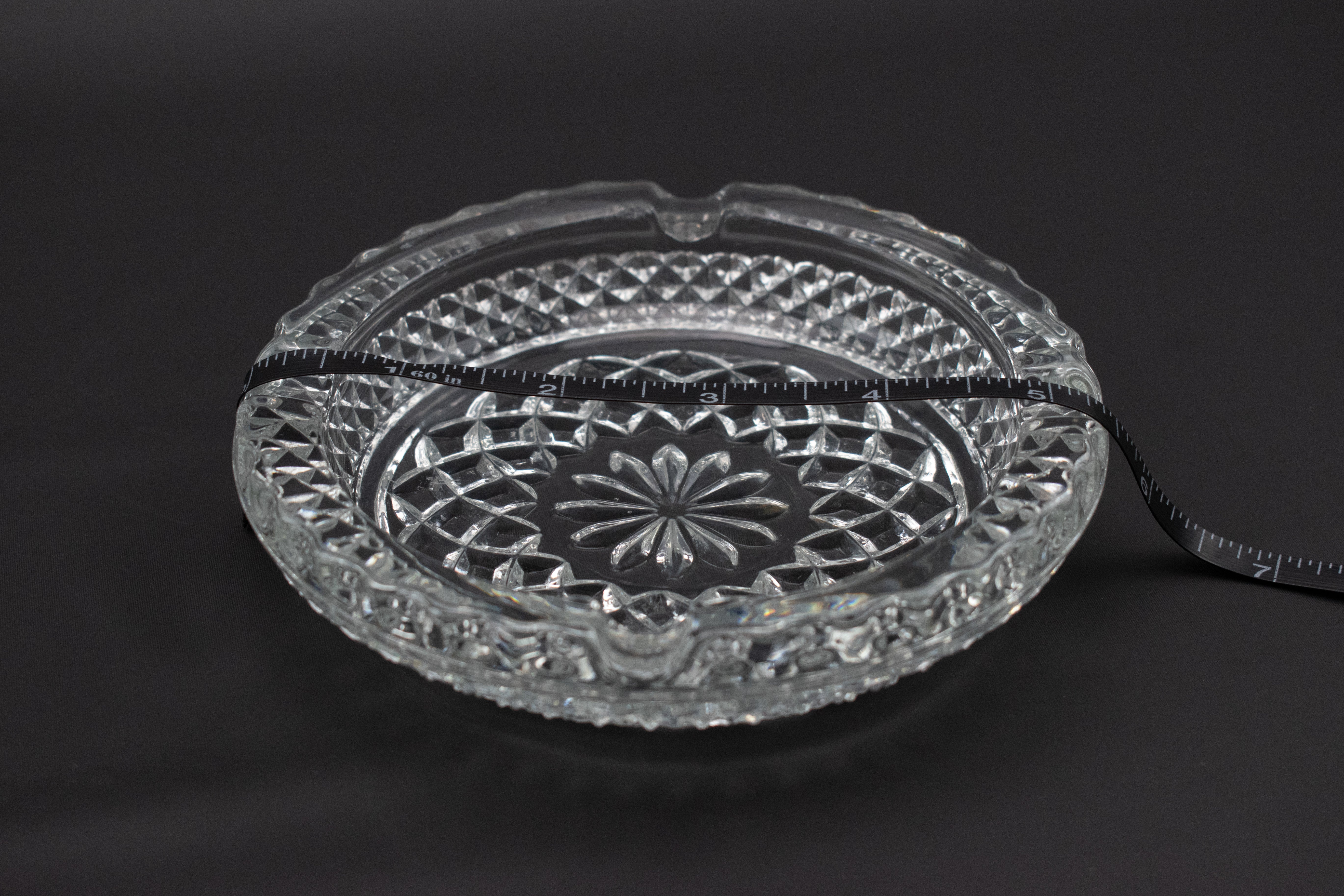 Ashtray Glass Clear Ash Bowl Smoking Used 5 Inch Crystal Decorative Vintage