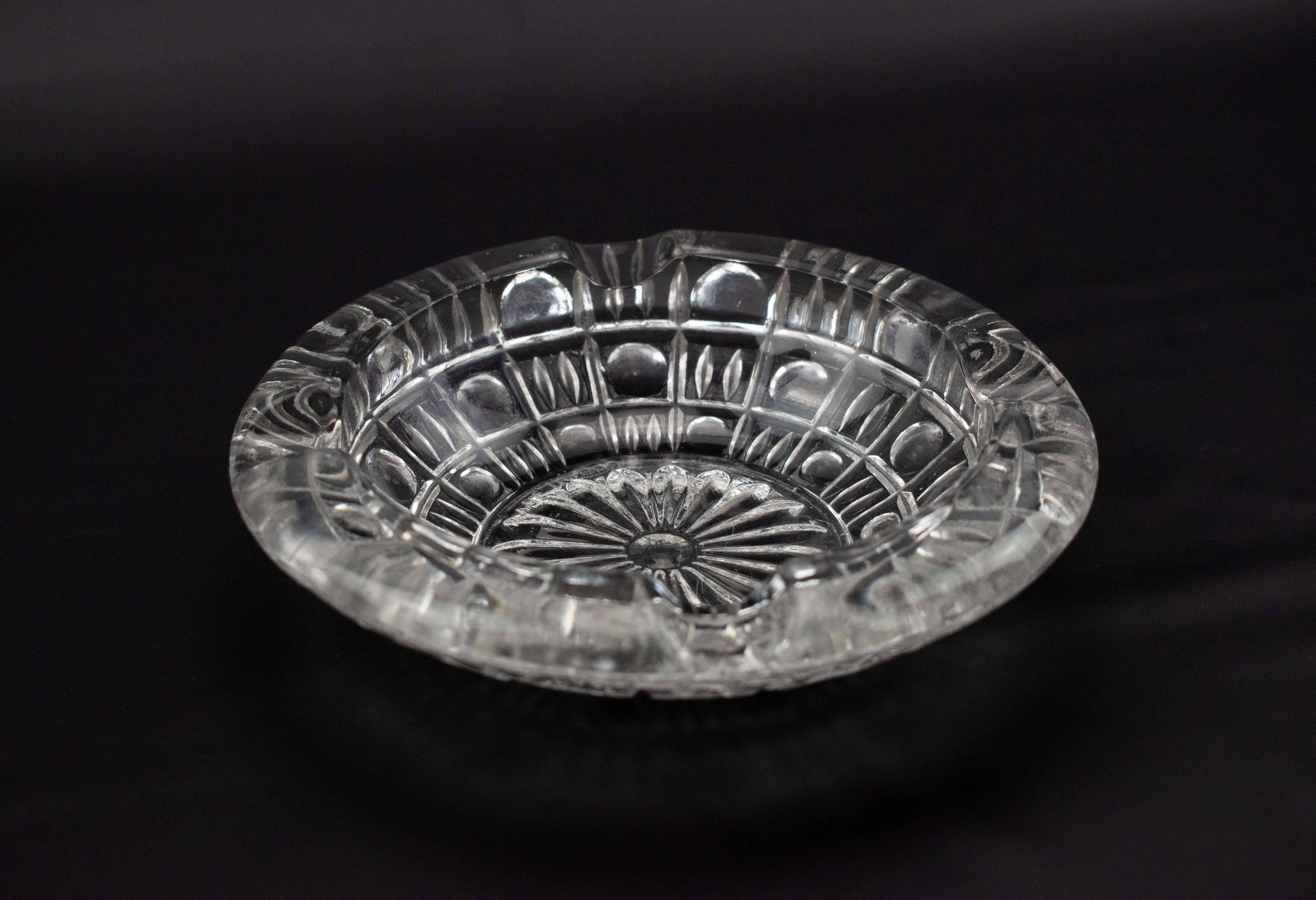 Crystal Clear Ashtray Used Small 6inch Vintage Made in GDR