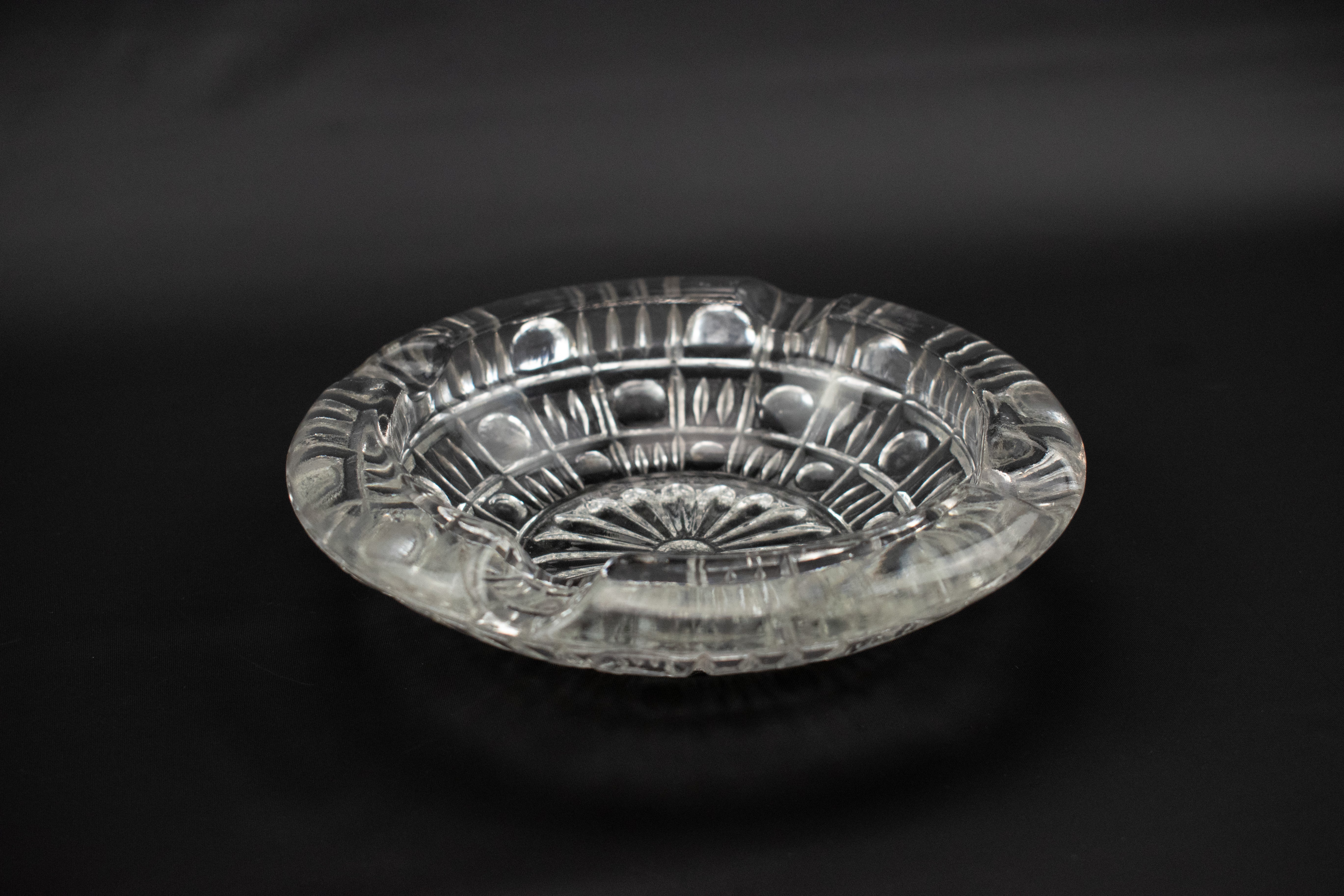 Crystal Clear Ashtray Used Small 6inch Vintage Made in GDR