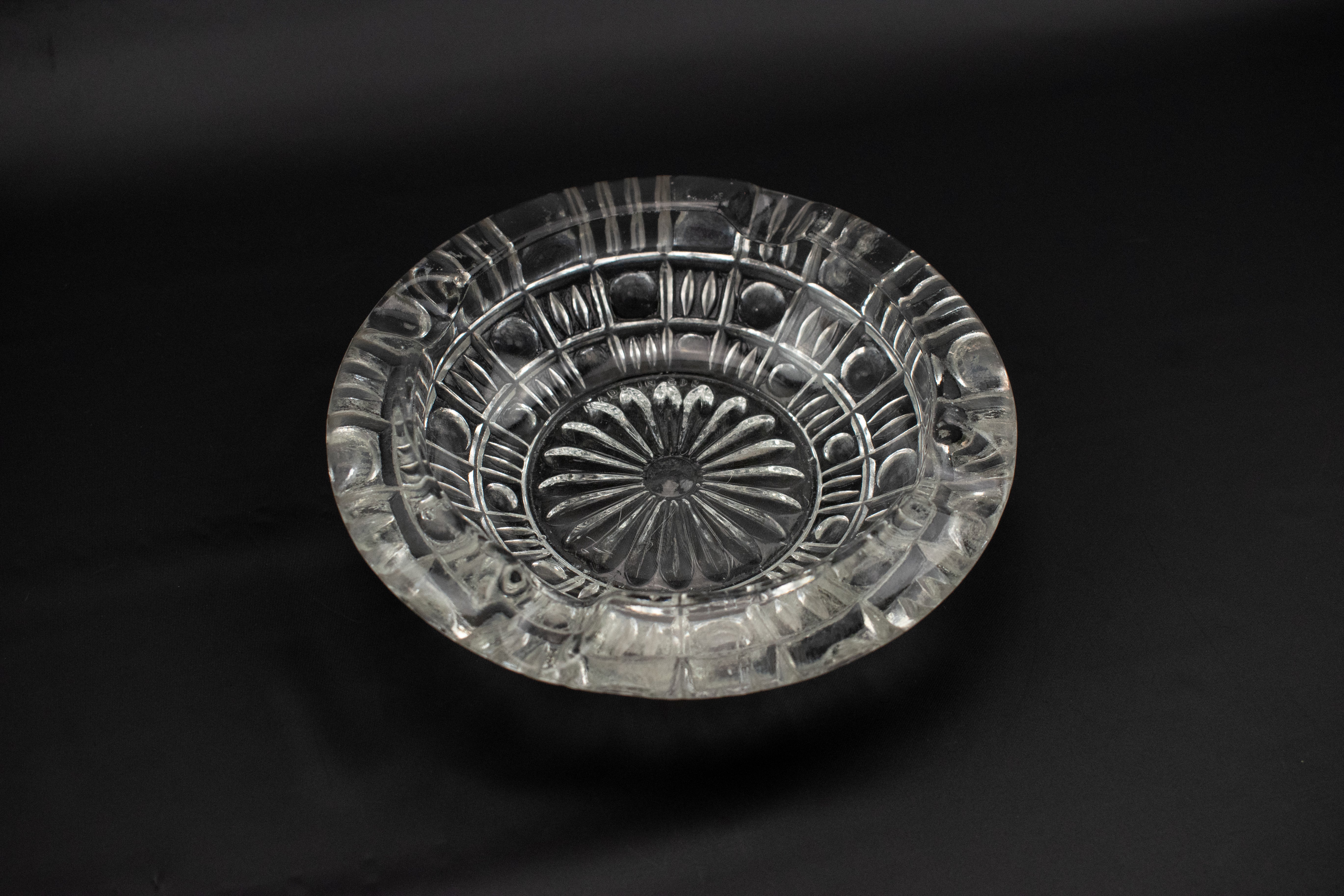 Crystal Clear Ashtray Used Small 6inch Vintage Made in GDR