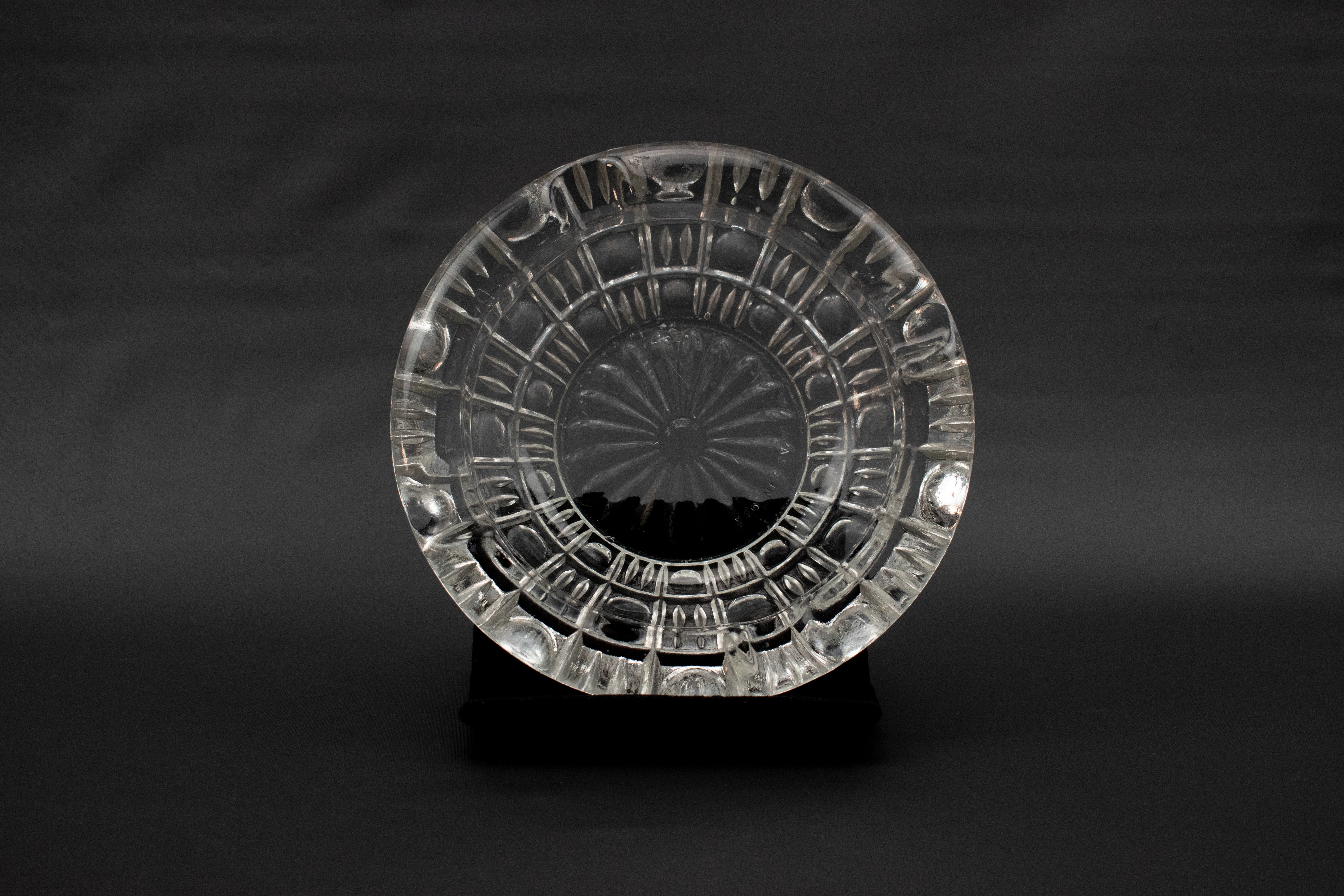 Crystal Clear Ashtray Used Small 6inch Vintage Made in GDR