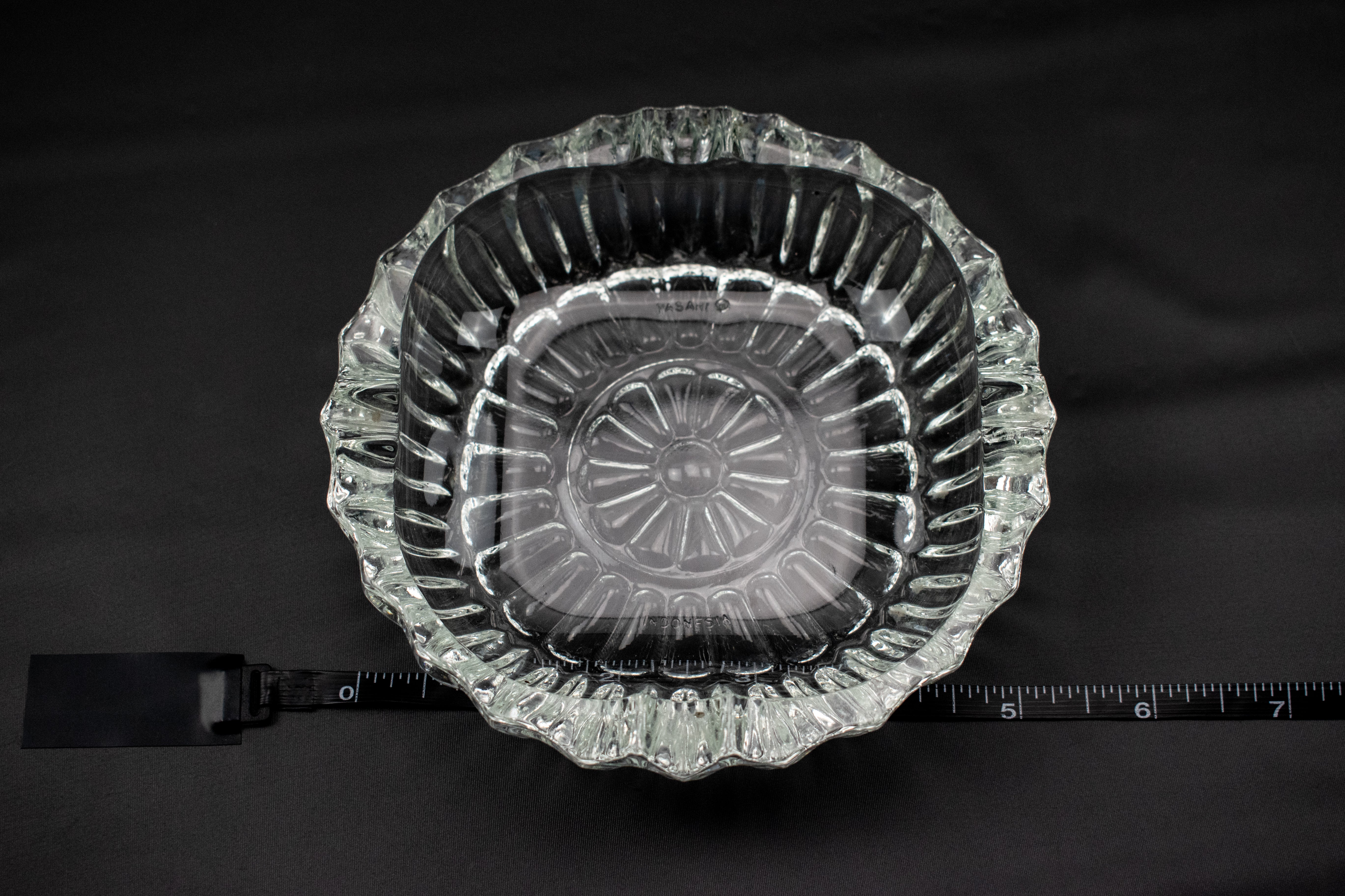 Ashtray Glass Clear Ash Bowl Smoking Used 5 Inch Circle Glass