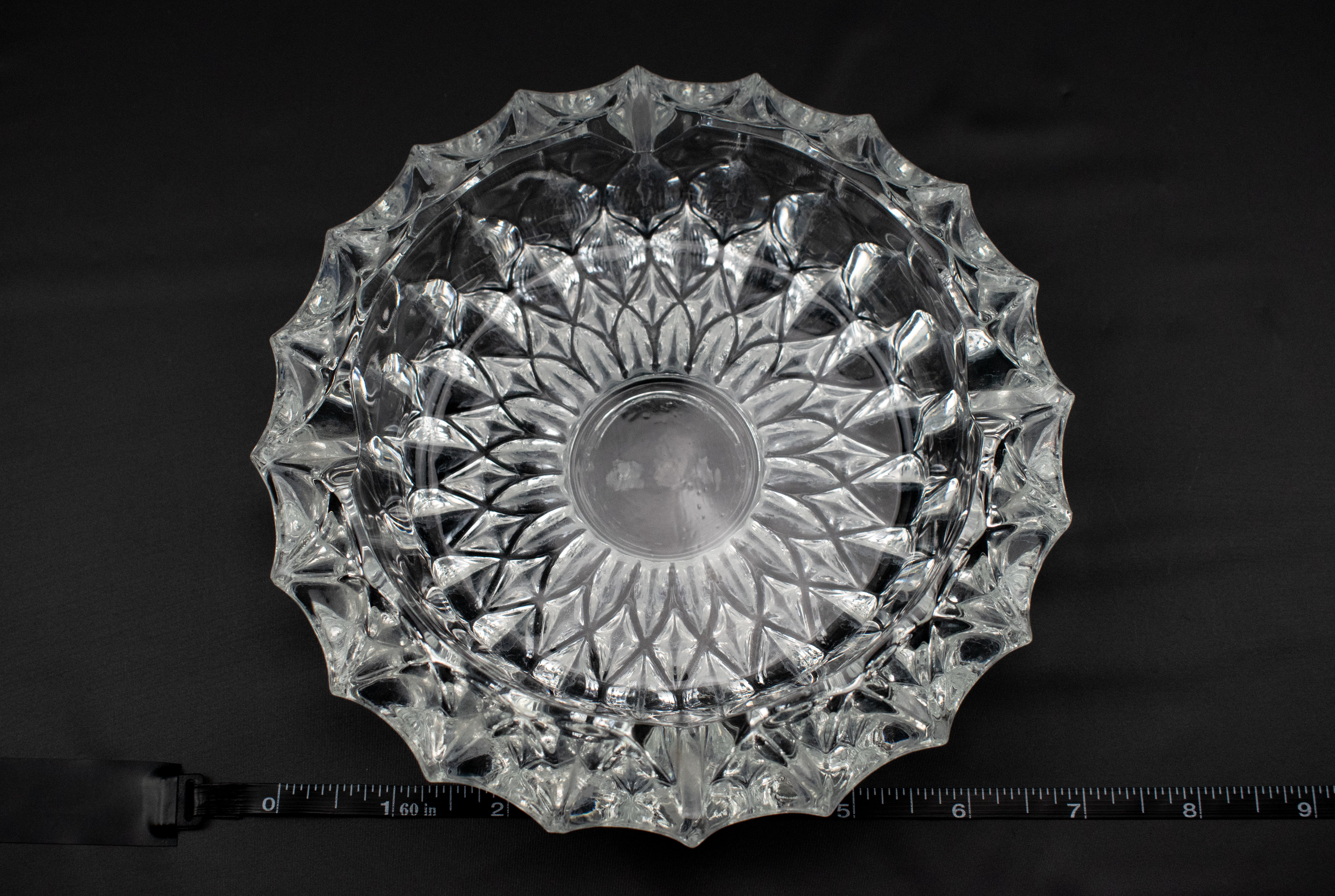 Vintage Glass Ashtray 4 inch Clear Used Crystal Decretive Ash Bowl Small