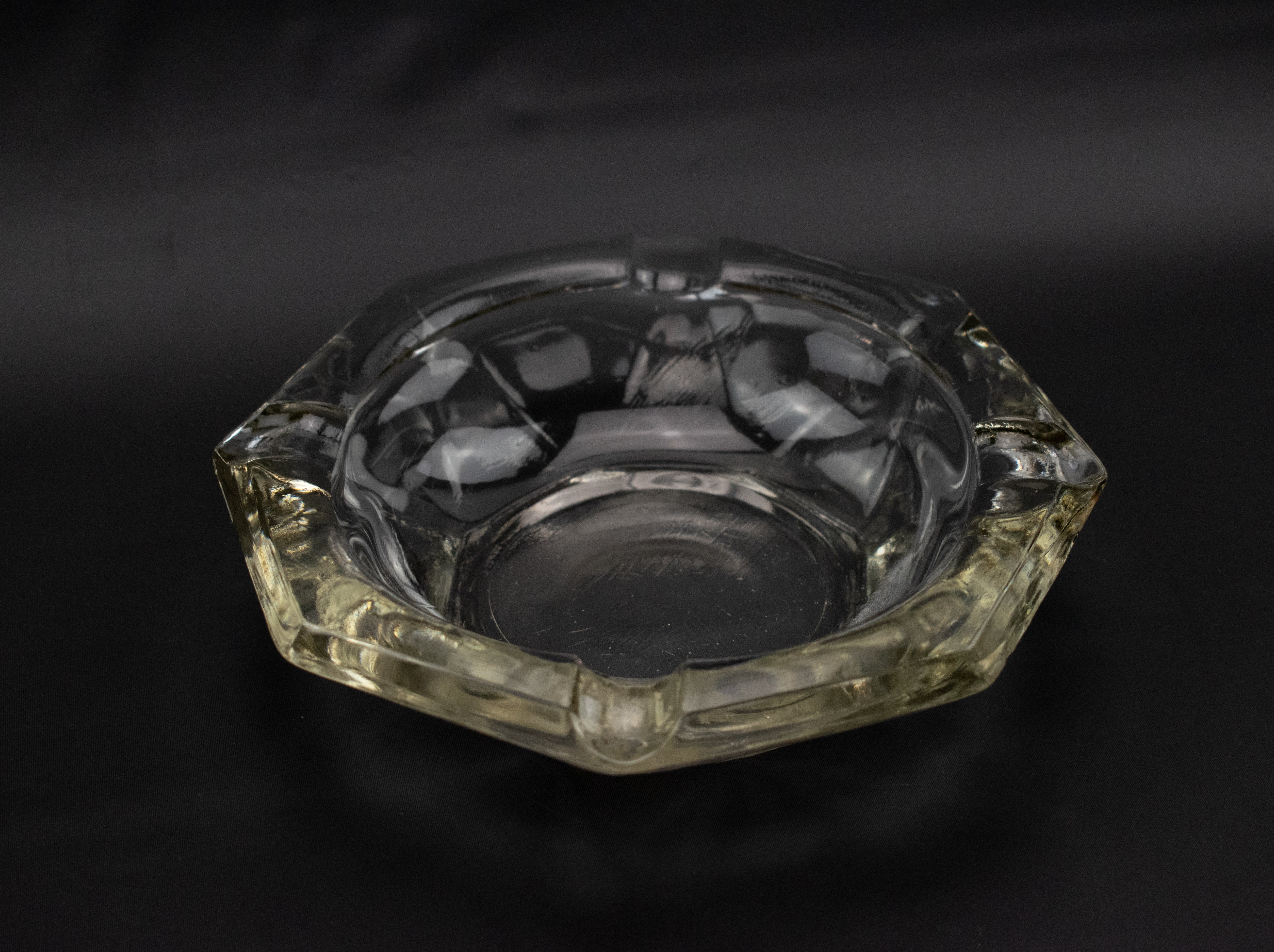 Ashtray Used Glass Vintage Ashtray 7 1/2 inch Large