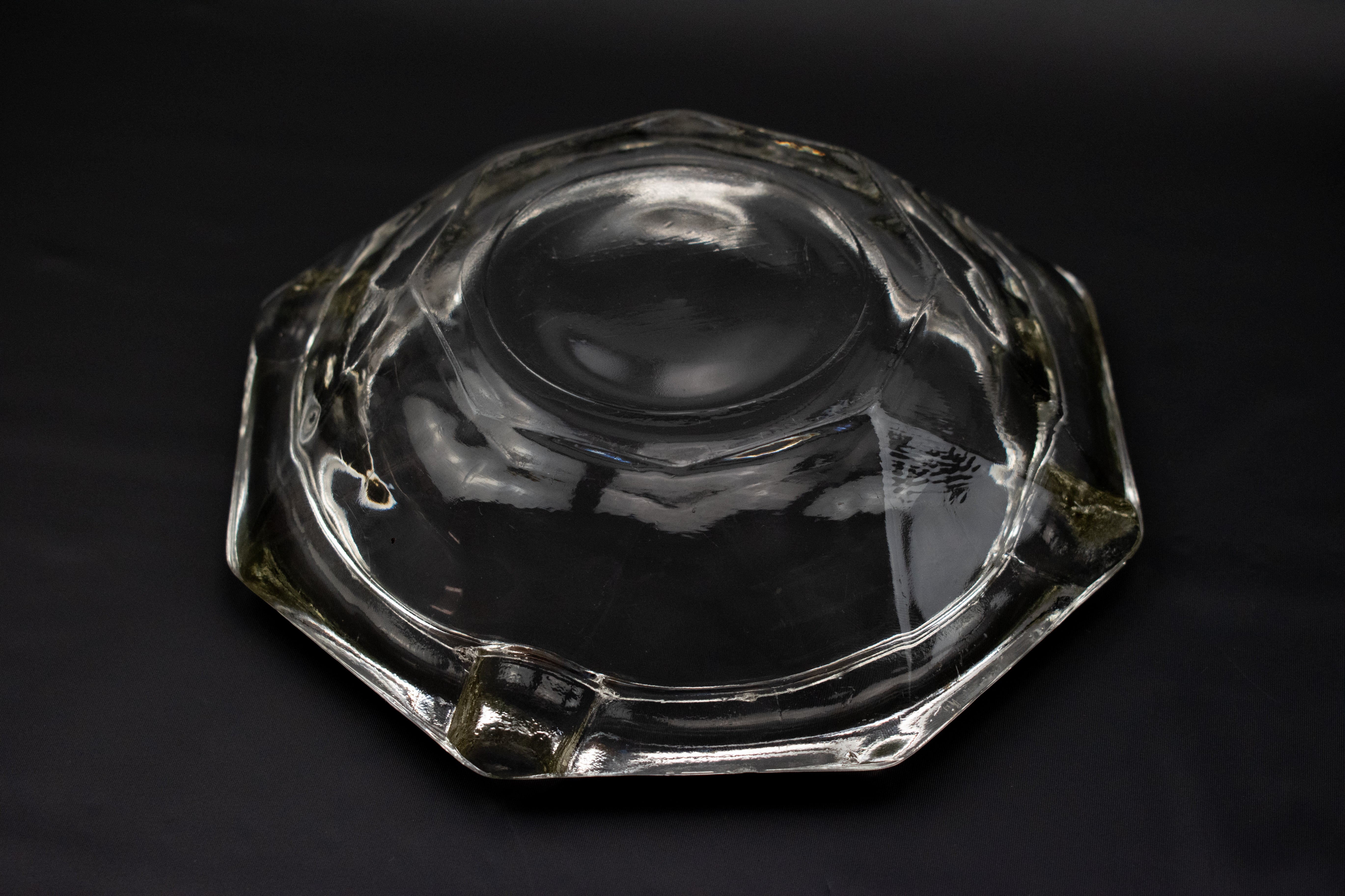 Ashtray Used Glass Vintage Ashtray 7 1/2 inch Large