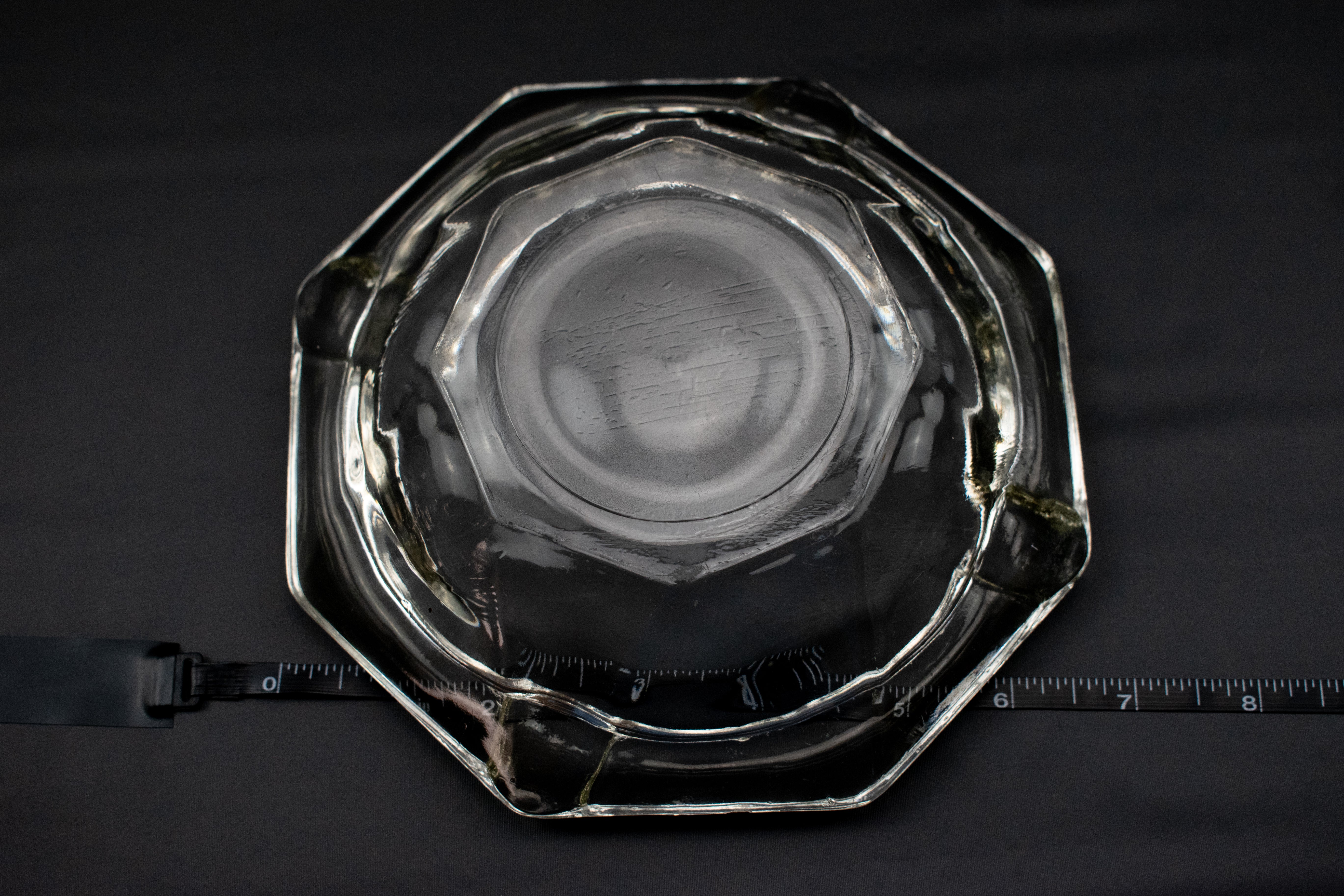 Ashtray Used Glass Vintage Ashtray 7 1/2 inch Large