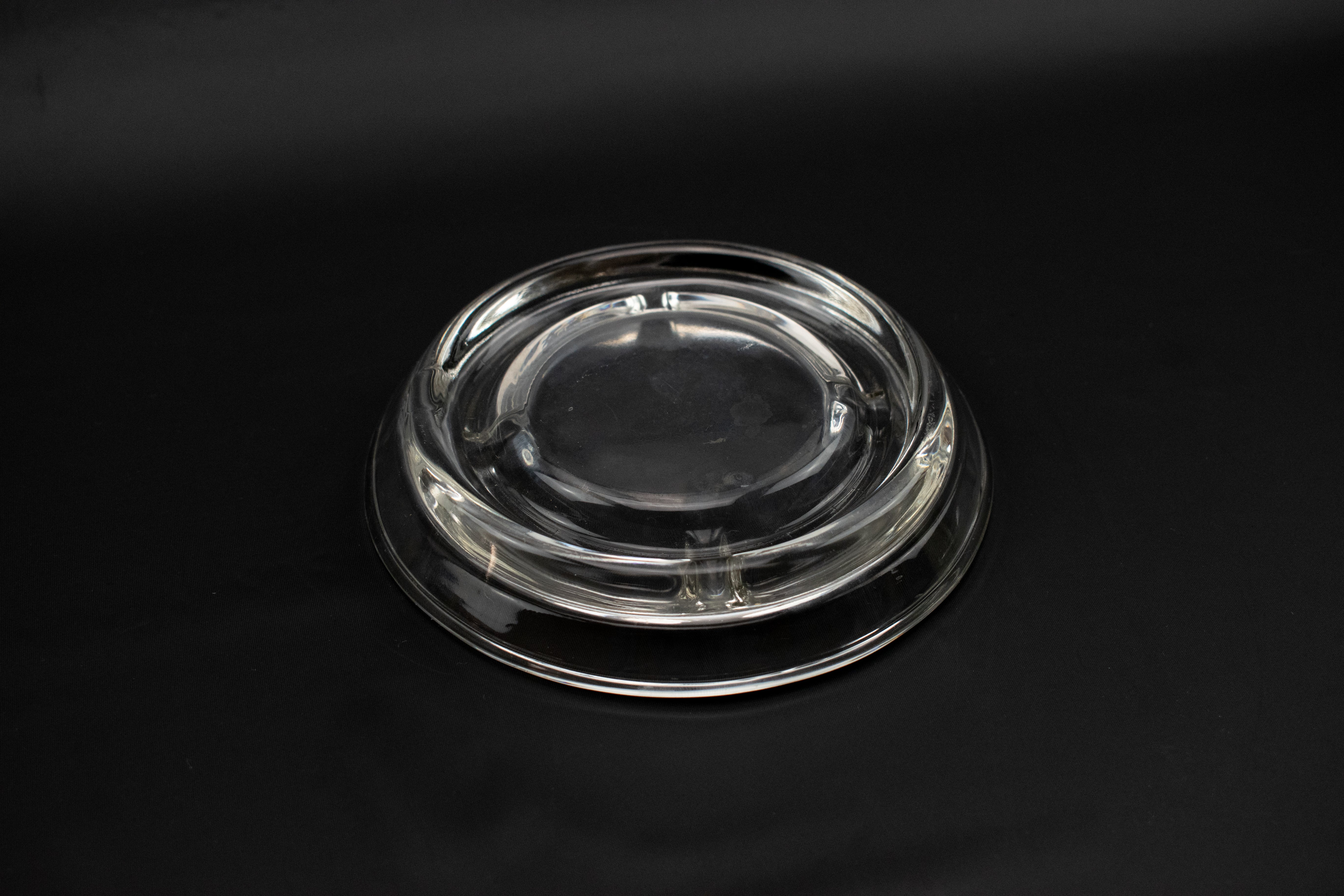 Ashtray Basic Clear Vintage 5 inch Wide Used Clear Glass Small