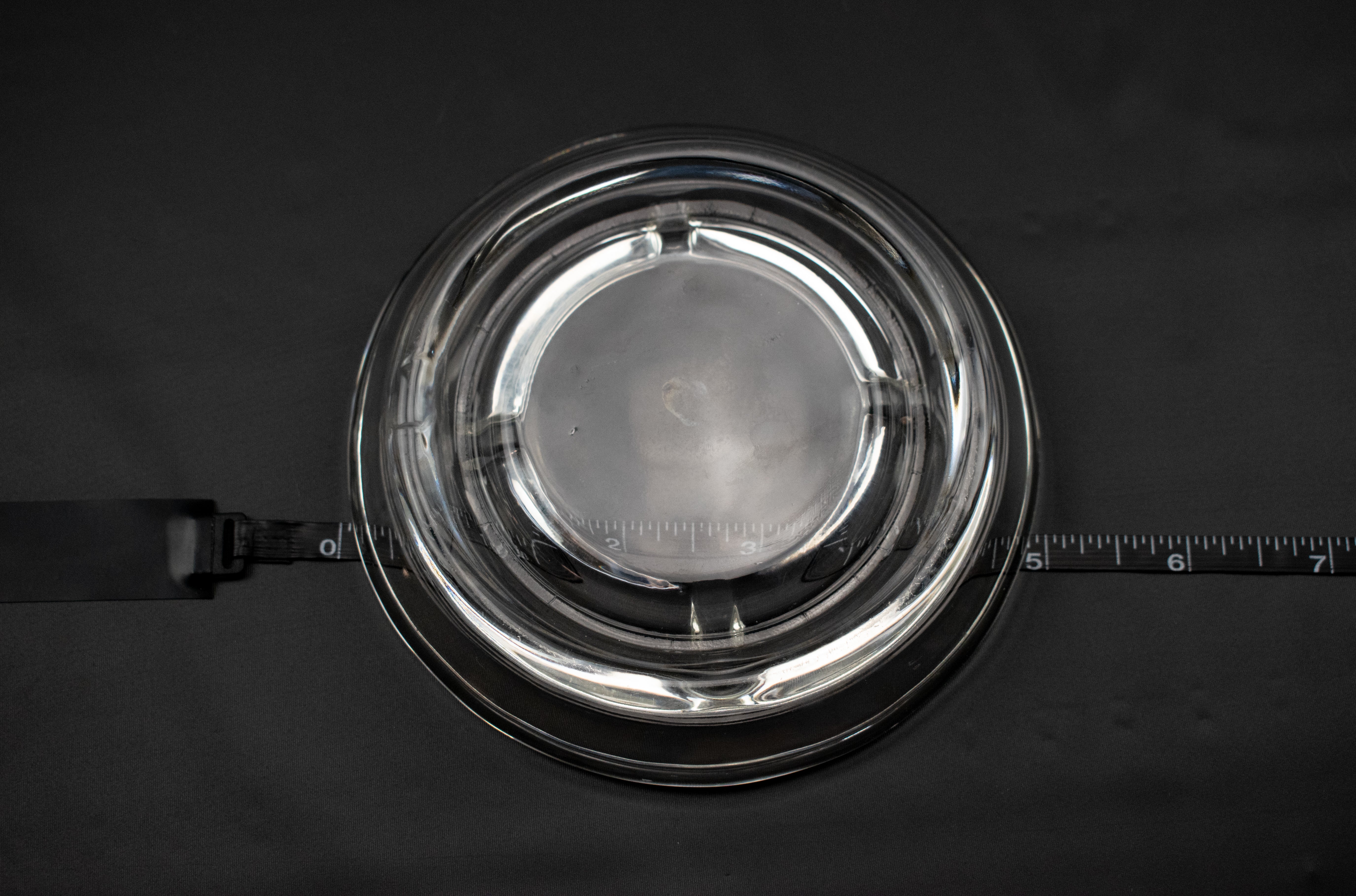 Ashtray Basic Clear Vintage 5 inch Wide Used Clear Glass Small