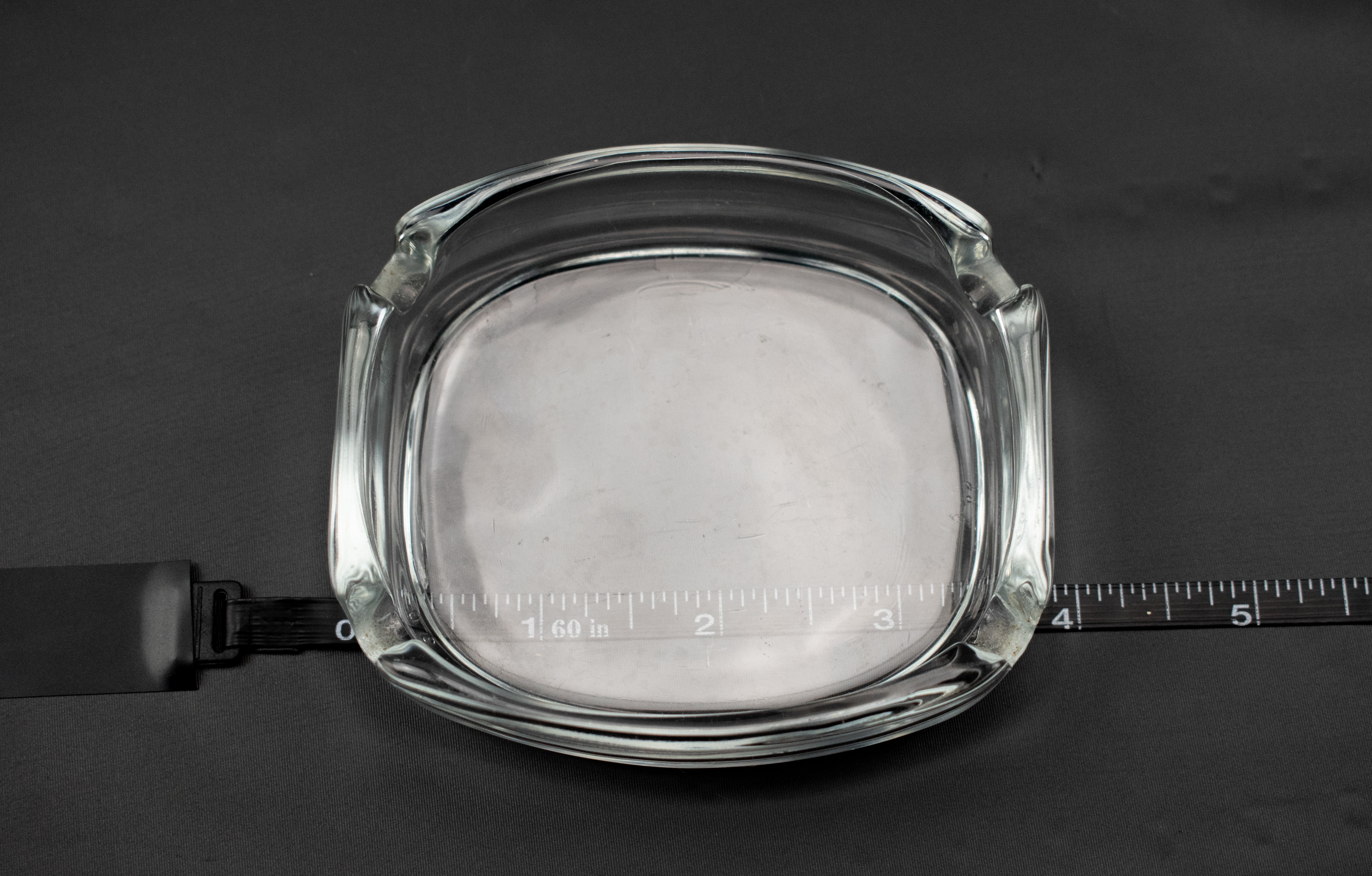 Ashtray Small Clear Glass 4 Holder Used 4 inch