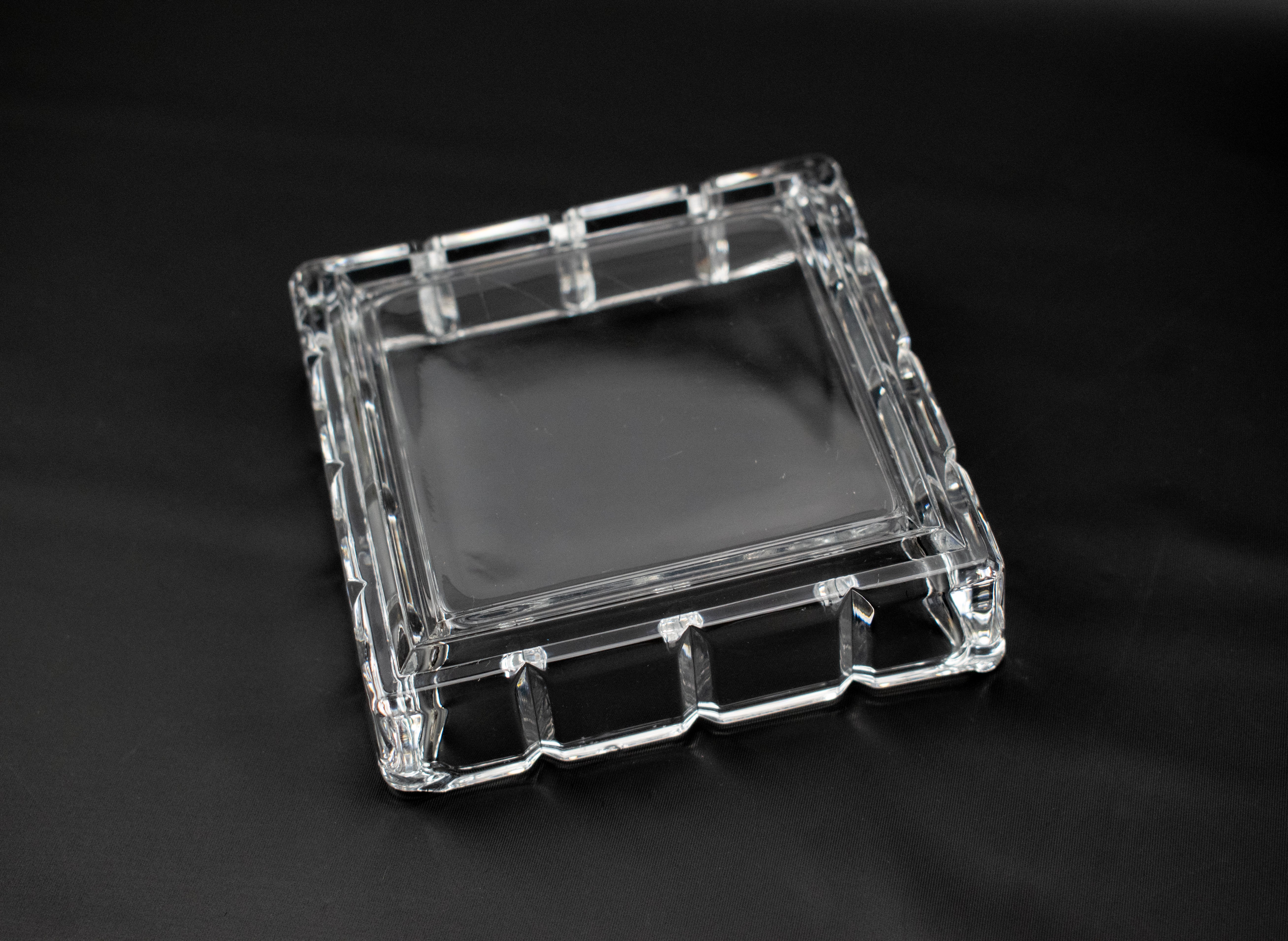 Vintage Ashtray Small 4 1/2 Inch Glass Used Paper Weight Sticky Note Holder