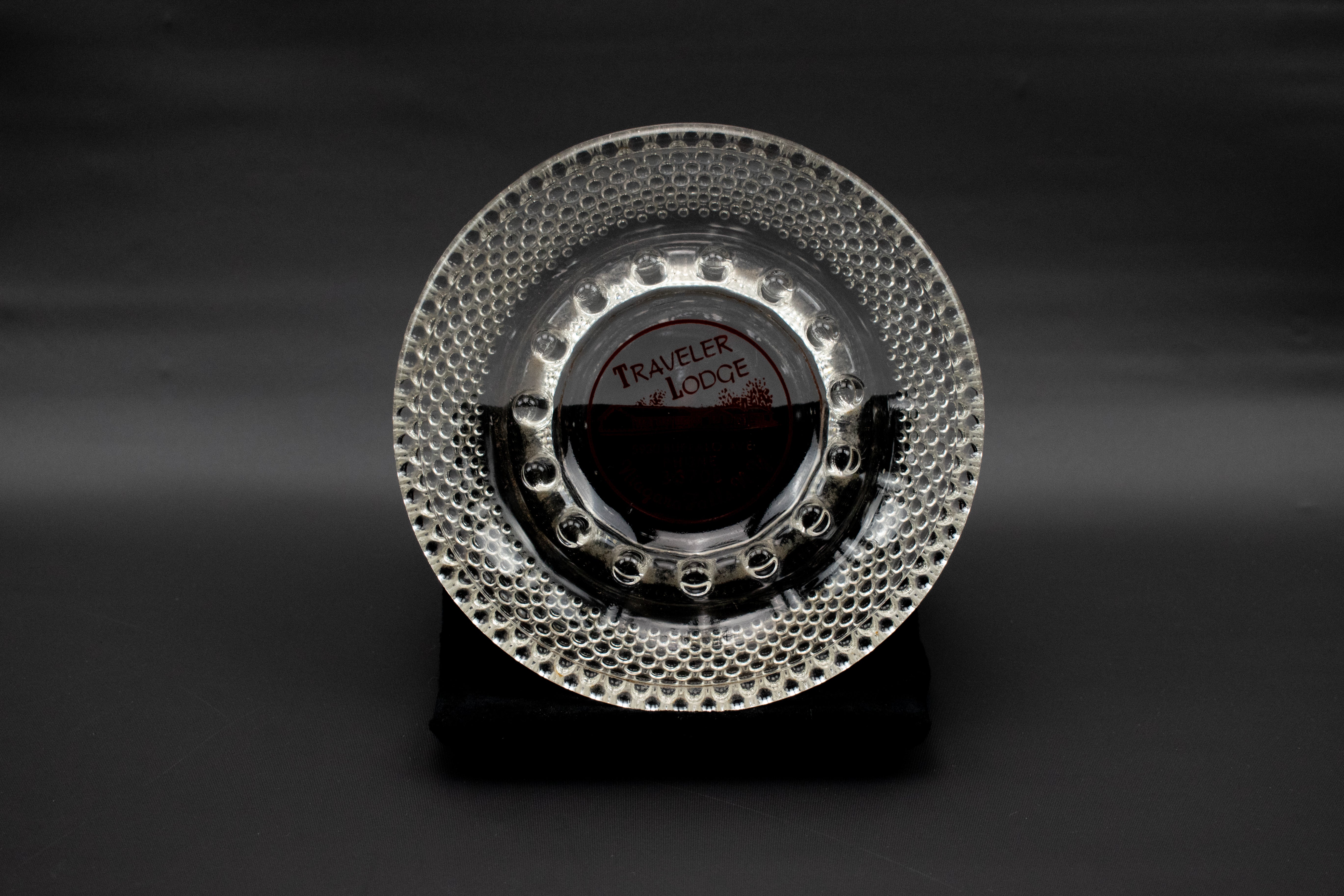 Vintage Travelers Lodge Collectible Hotel Ashtray Used 4 inch 1/2